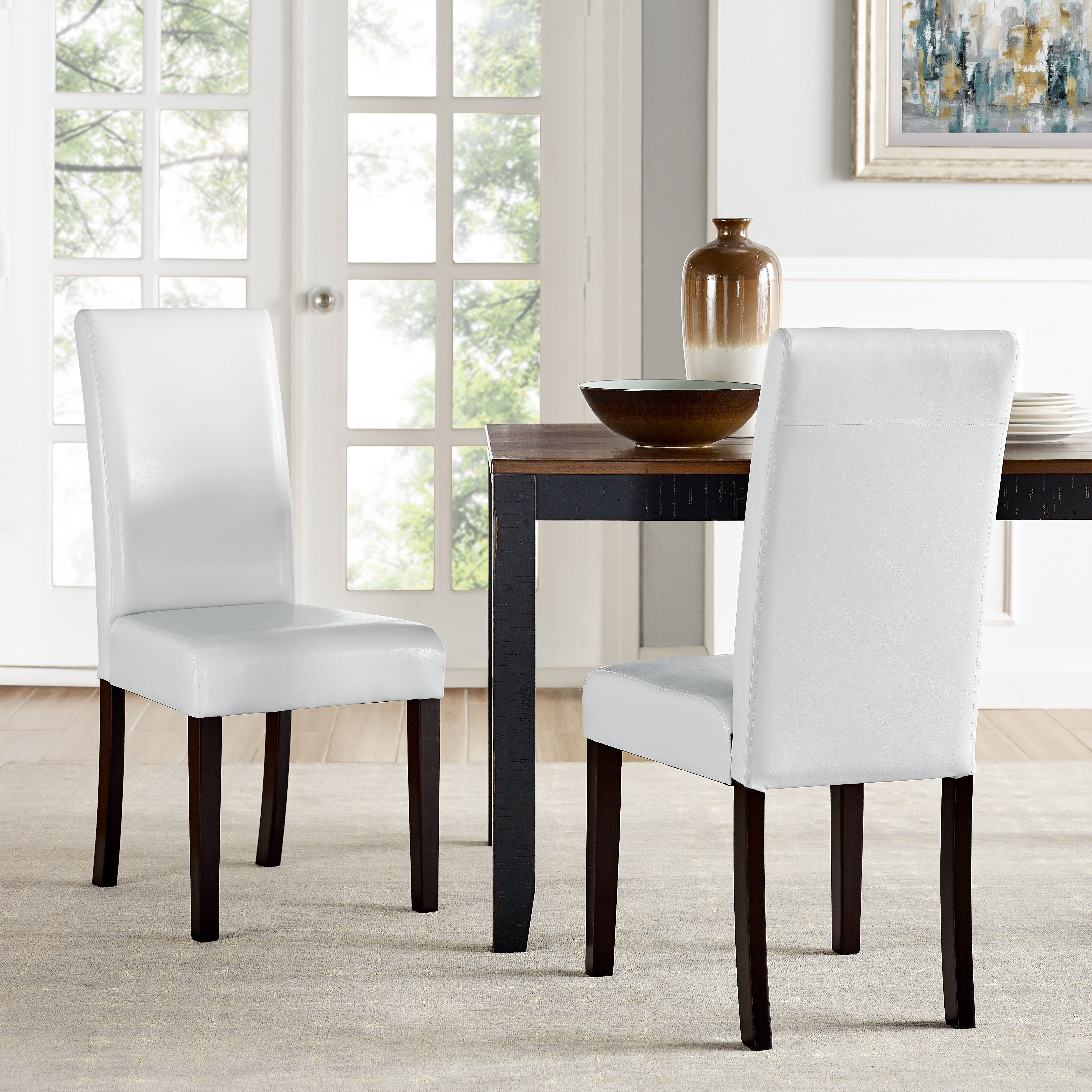 Villa Faux Leather Dining Chairs (Set of 2)