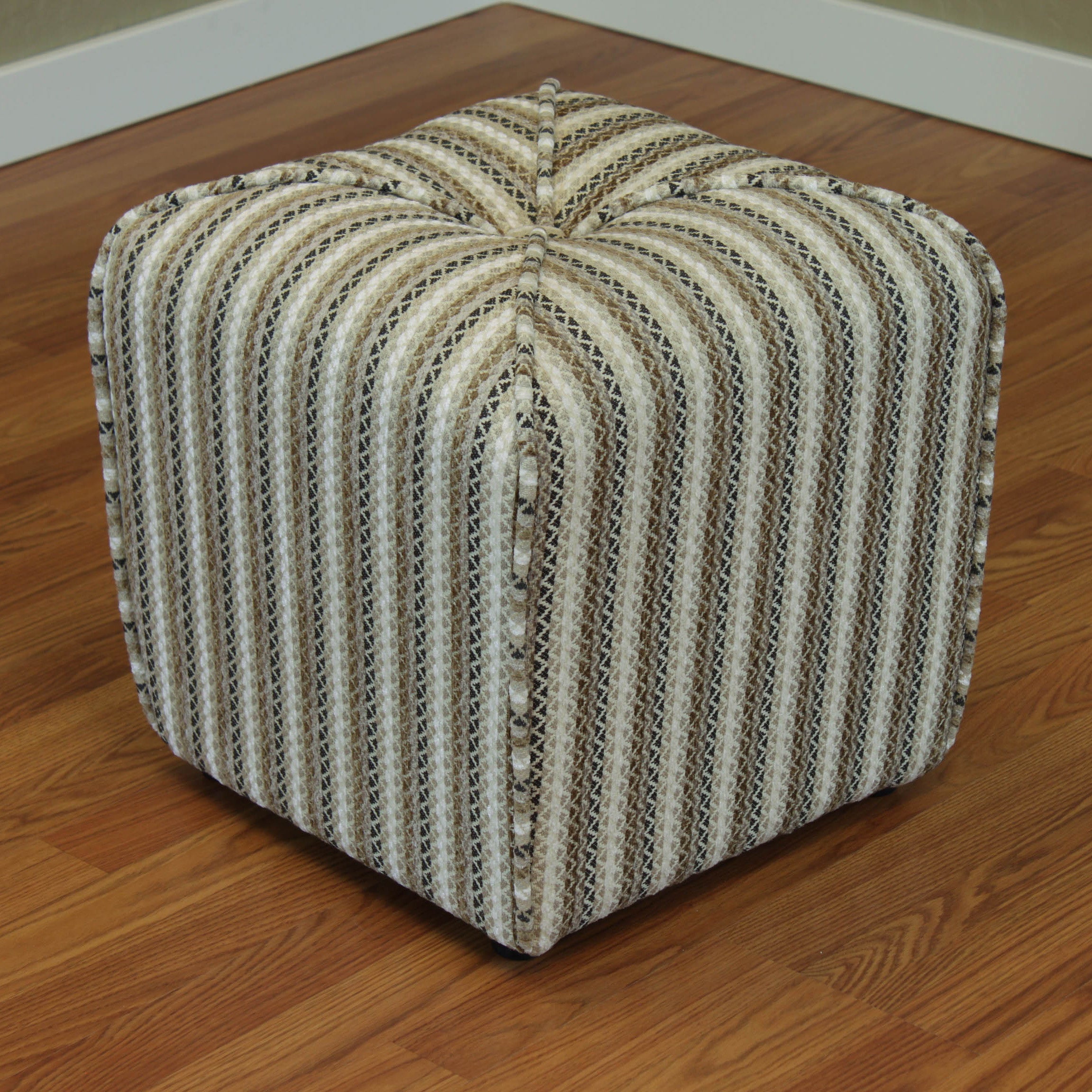 Seville Stripe Upholstered Ottoman