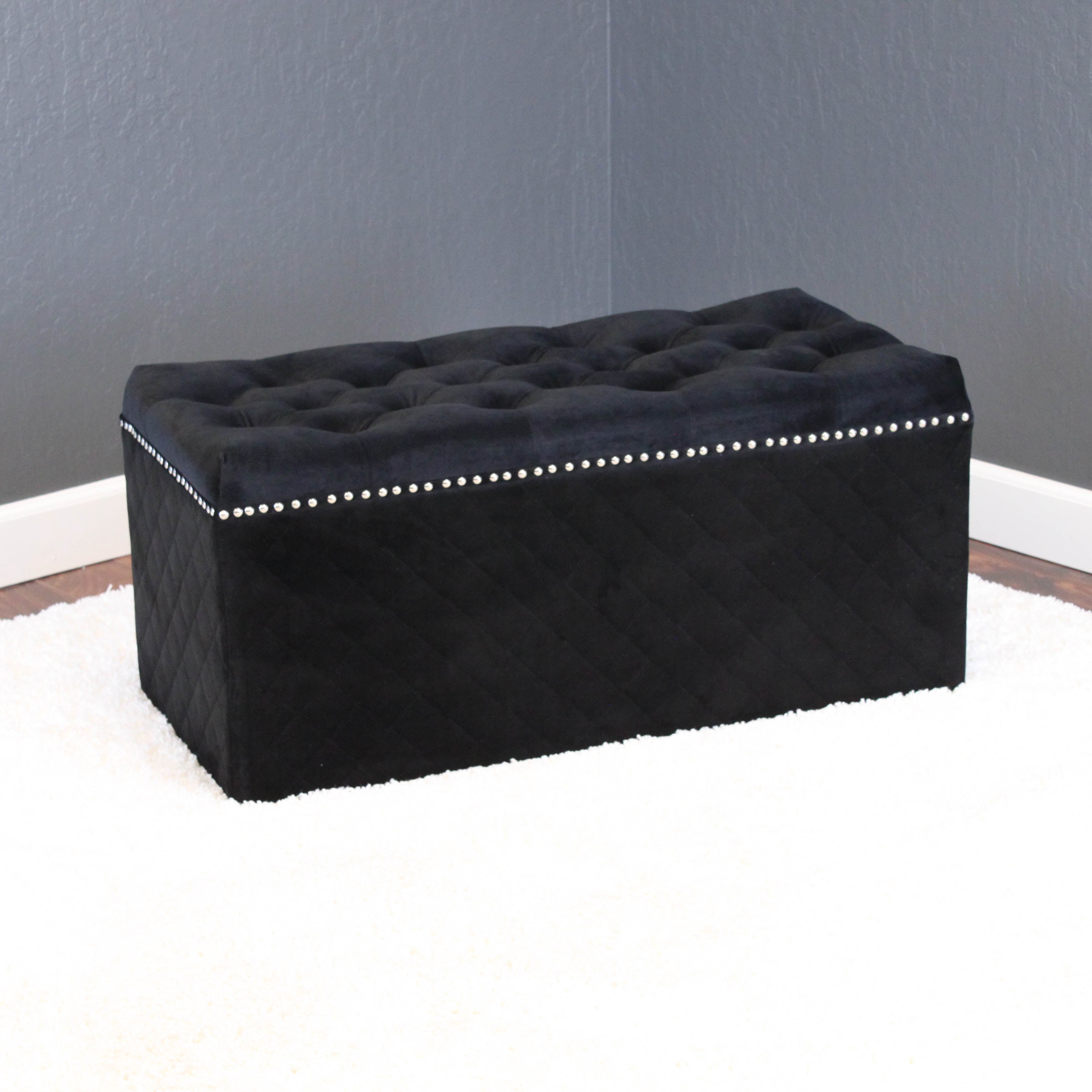 Lemele 36" Rectangle Velvet Ottoman