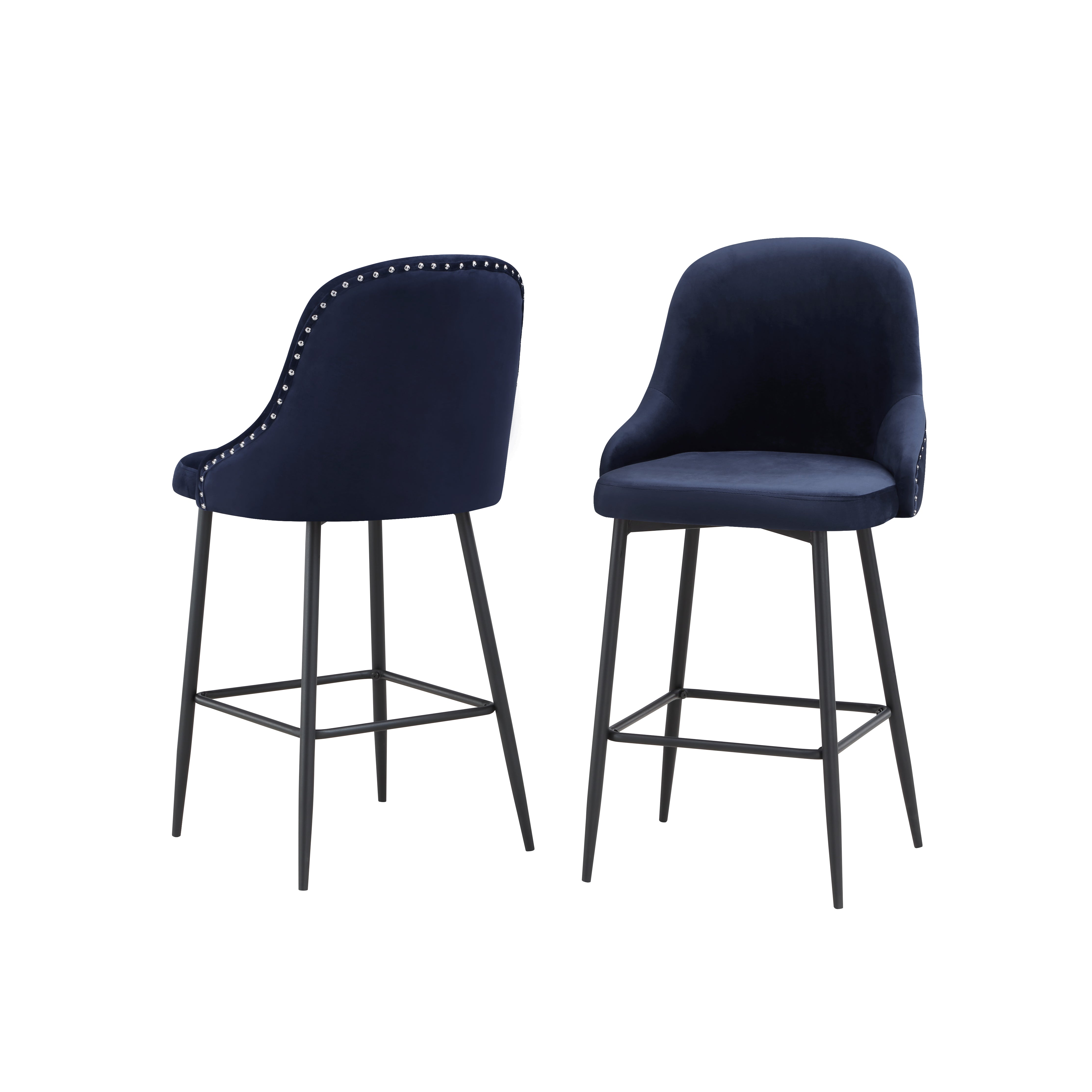 Voss Velvet Counter Chairs (Set of 2)