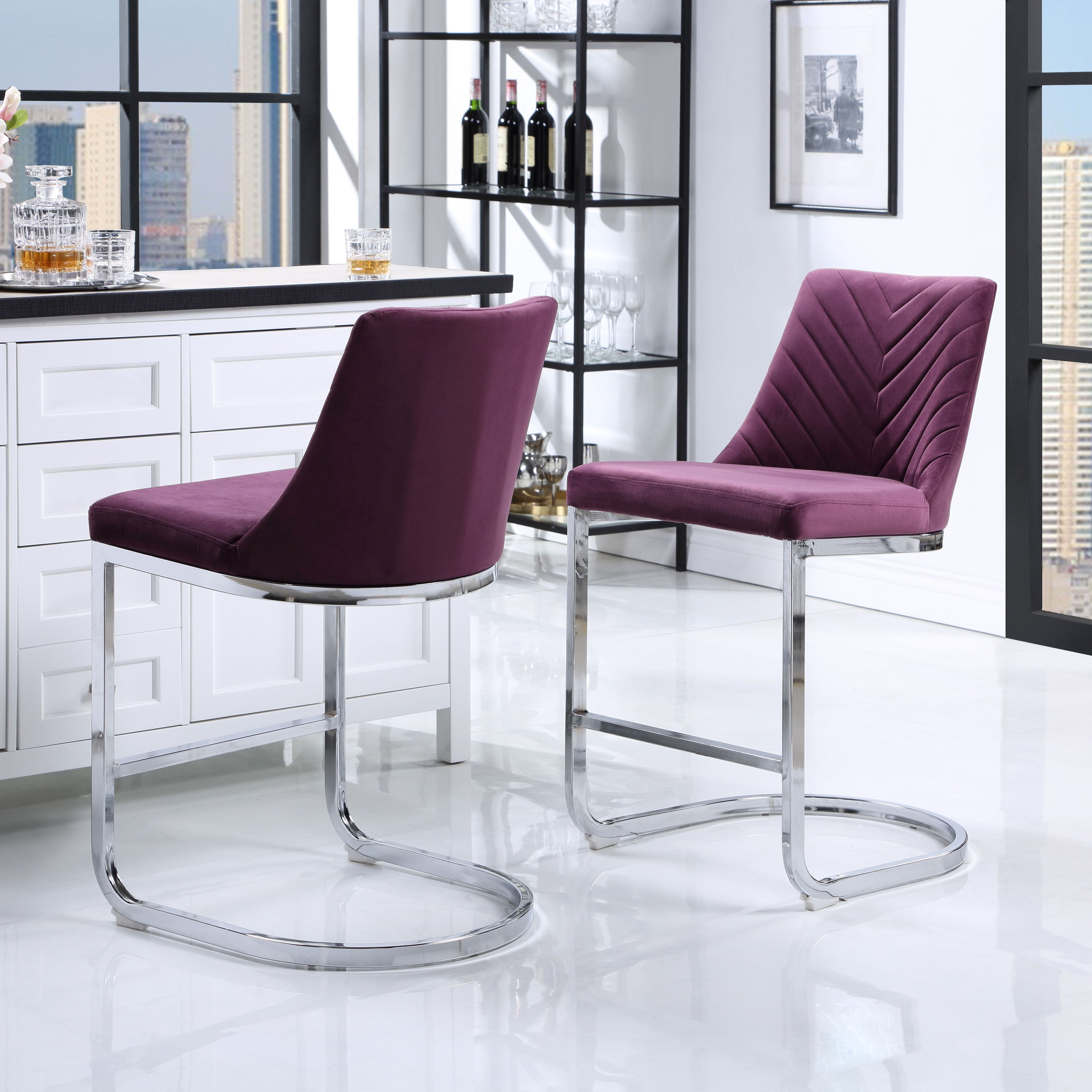 Balisa Velvet Counter Chair