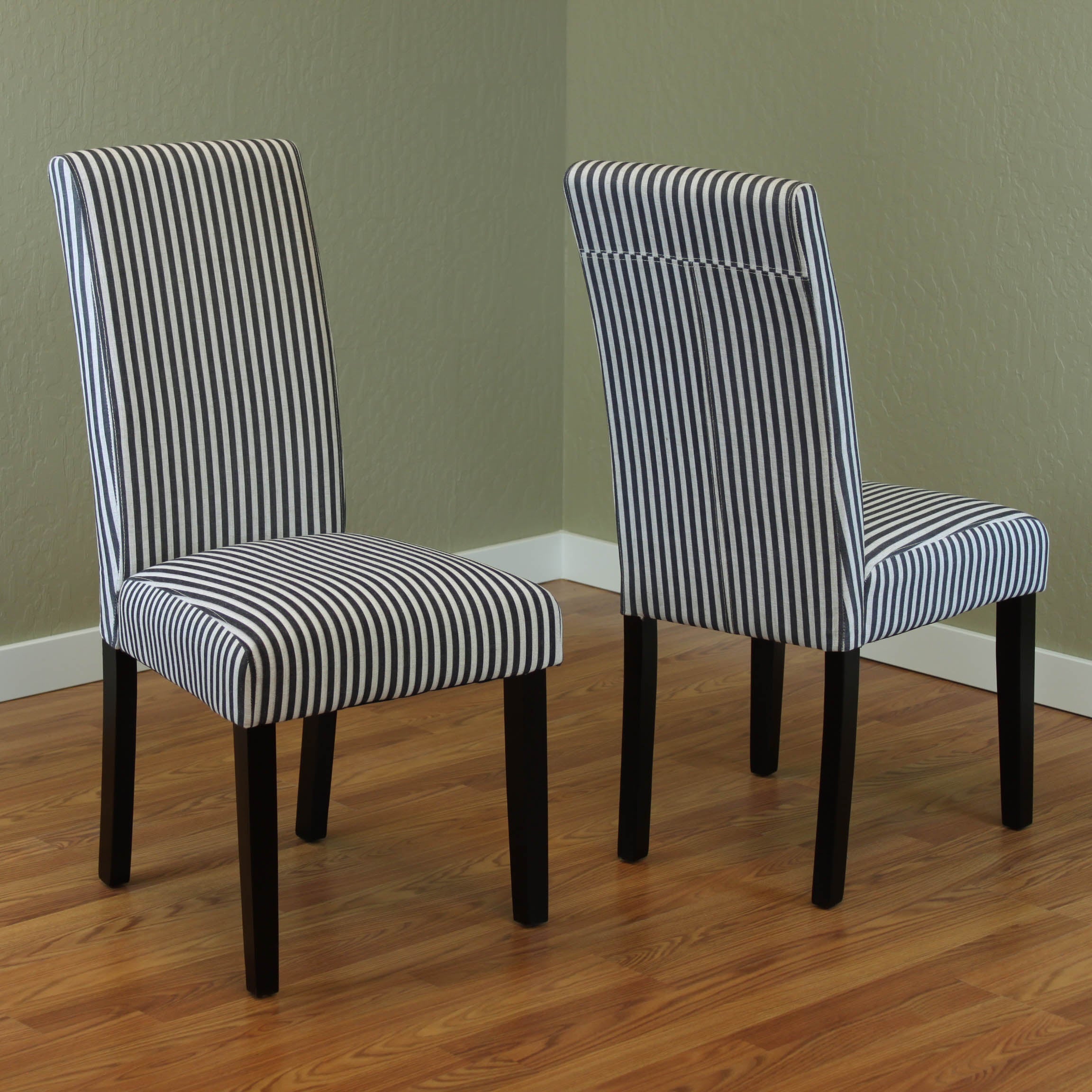 Villa Stripe Linen Dining Chairs (Set of 2)