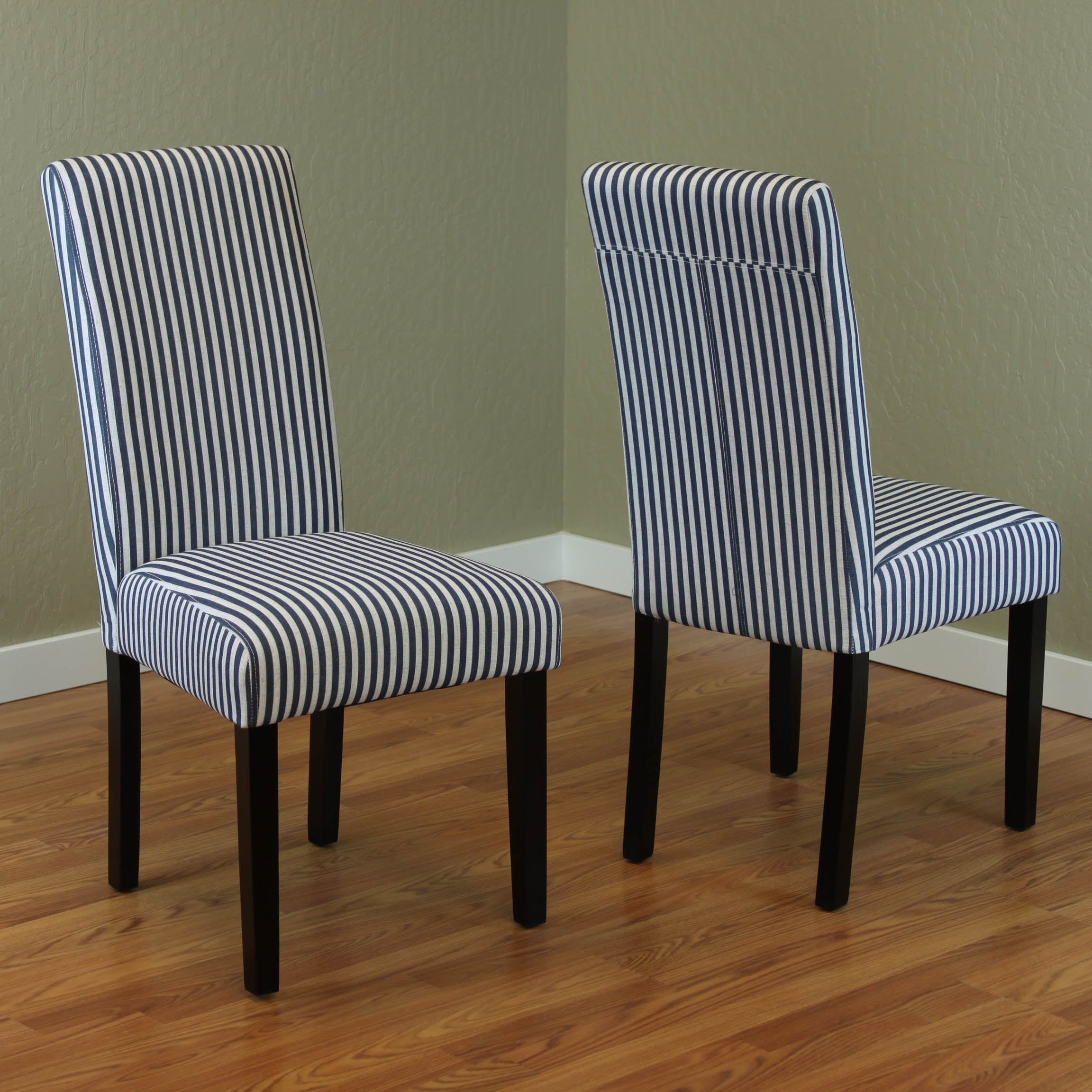 Villa Stripe Linen Dining Chairs (Set of 2)