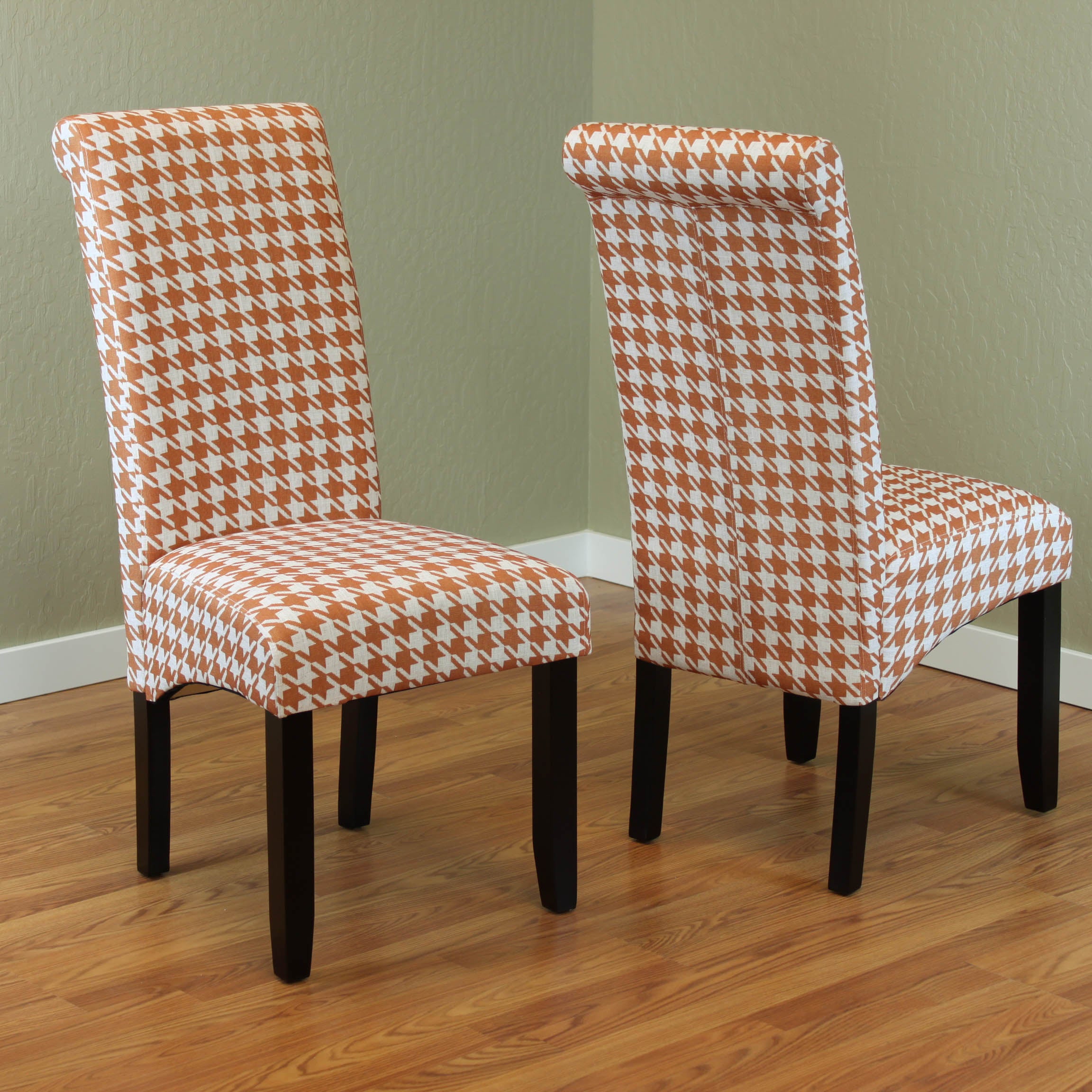 Milan Houndstooth Linen Dining Chairs (Set of 2)