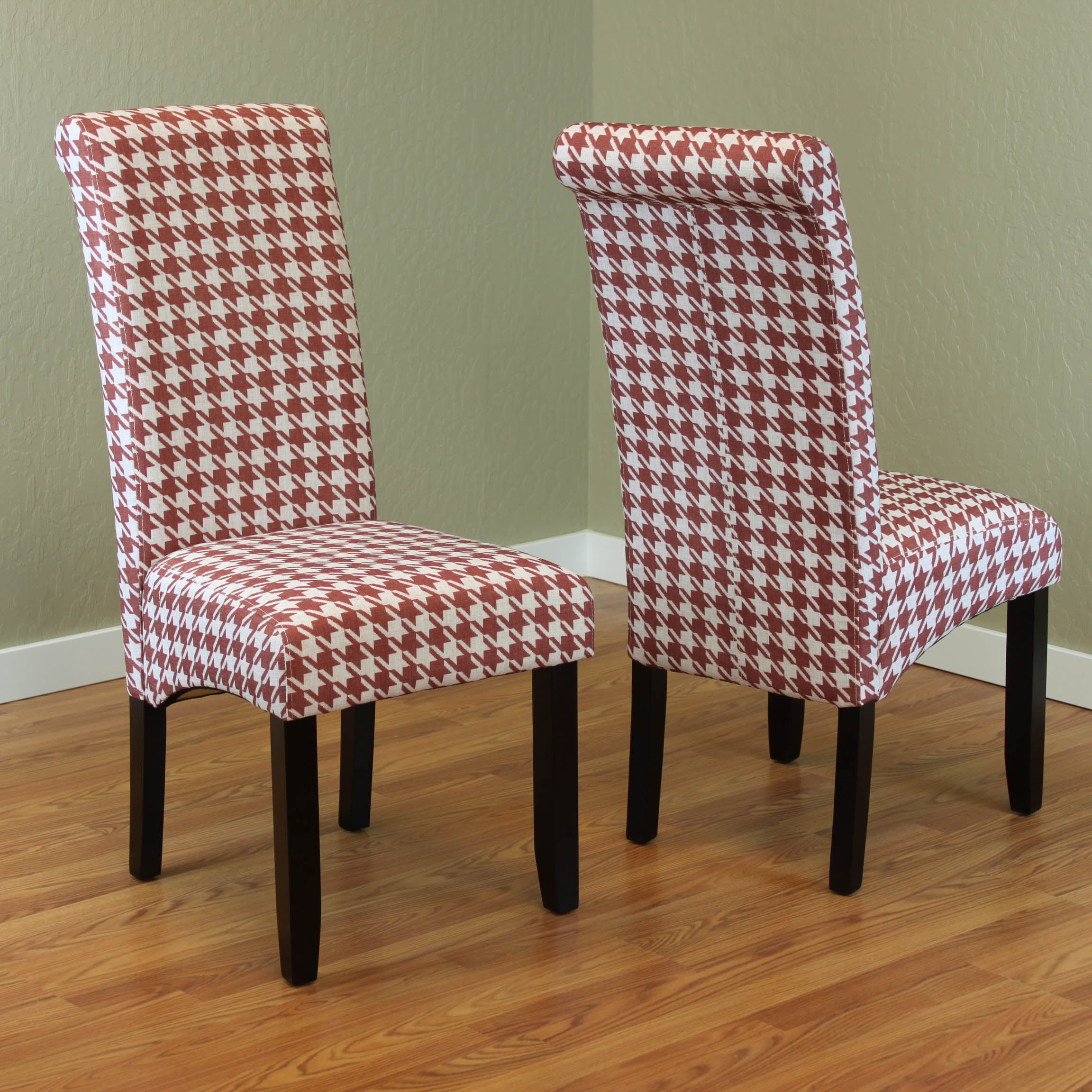 Milan Houndstooth Linen Dining Chairs (Set of 2)