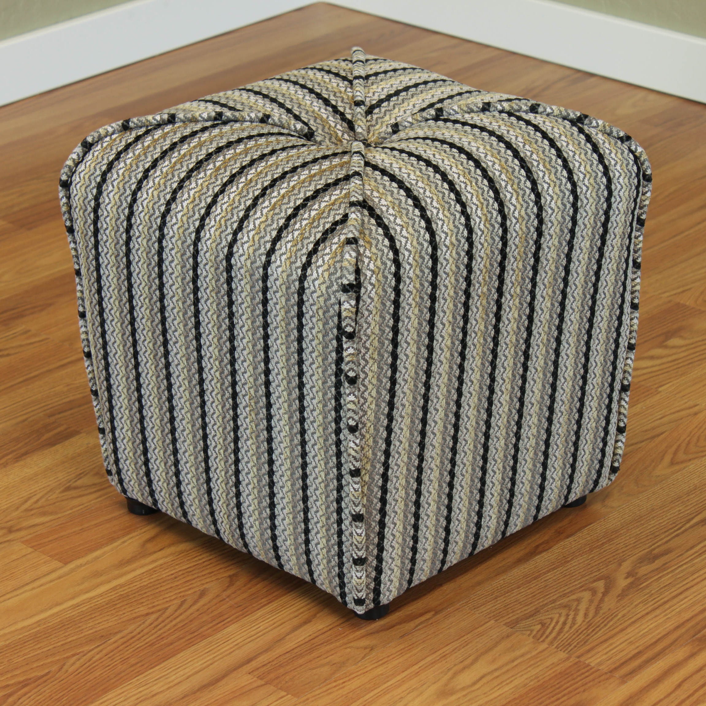 Seville Stripe Upholstered Ottoman