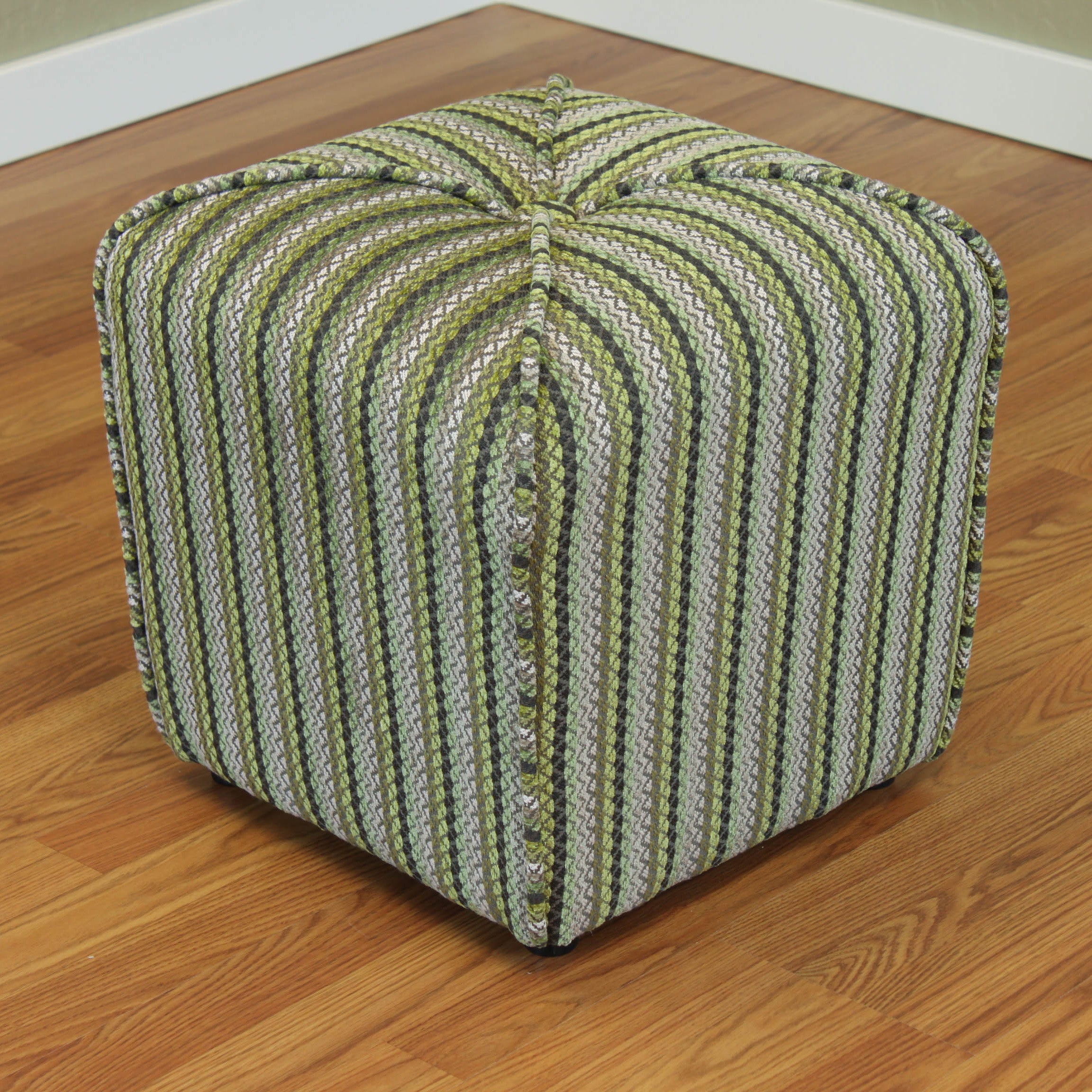 Seville Stripe Upholstered Ottoman