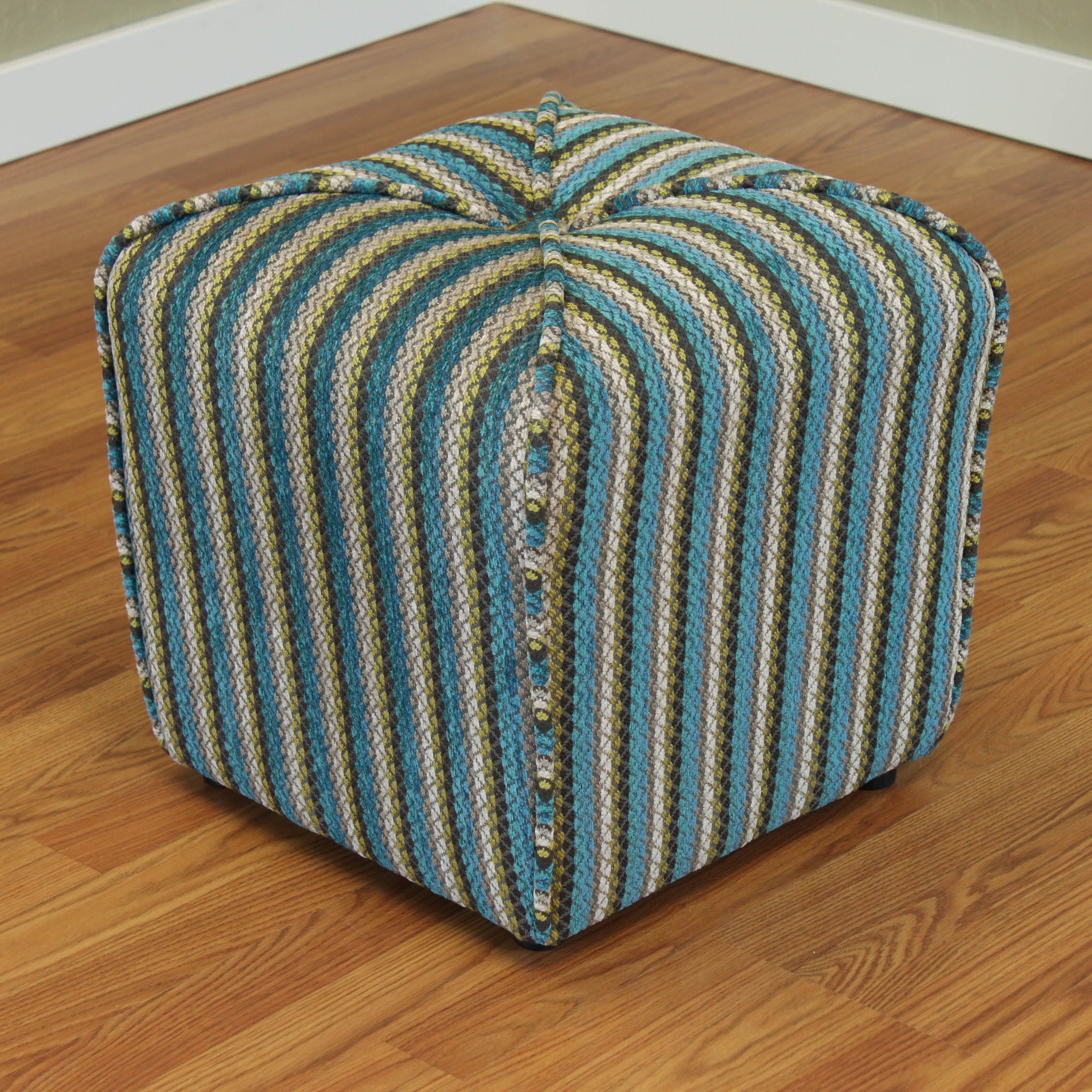 Seville Stripe Upholstered Ottoman