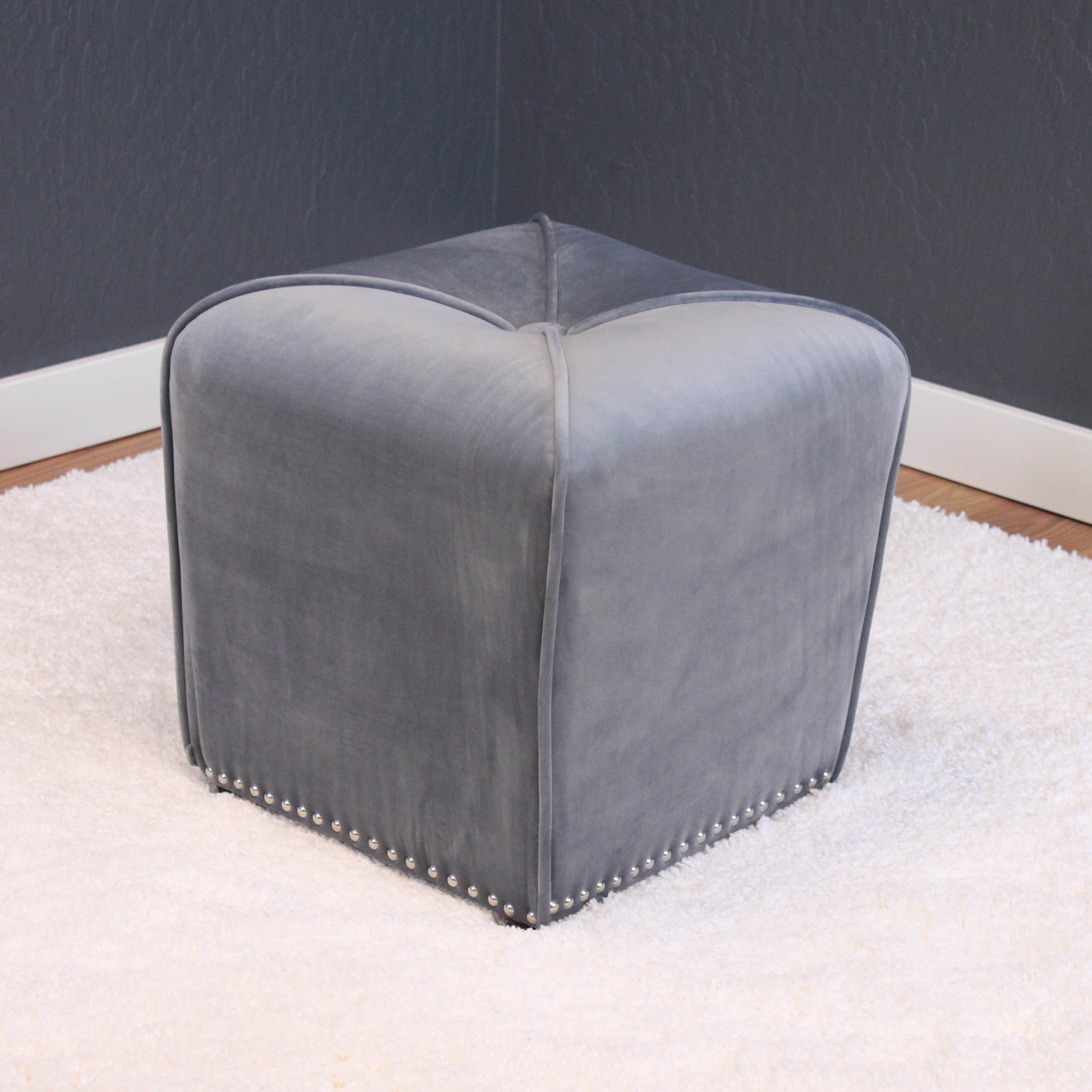 Aalten Velvet Ottoman