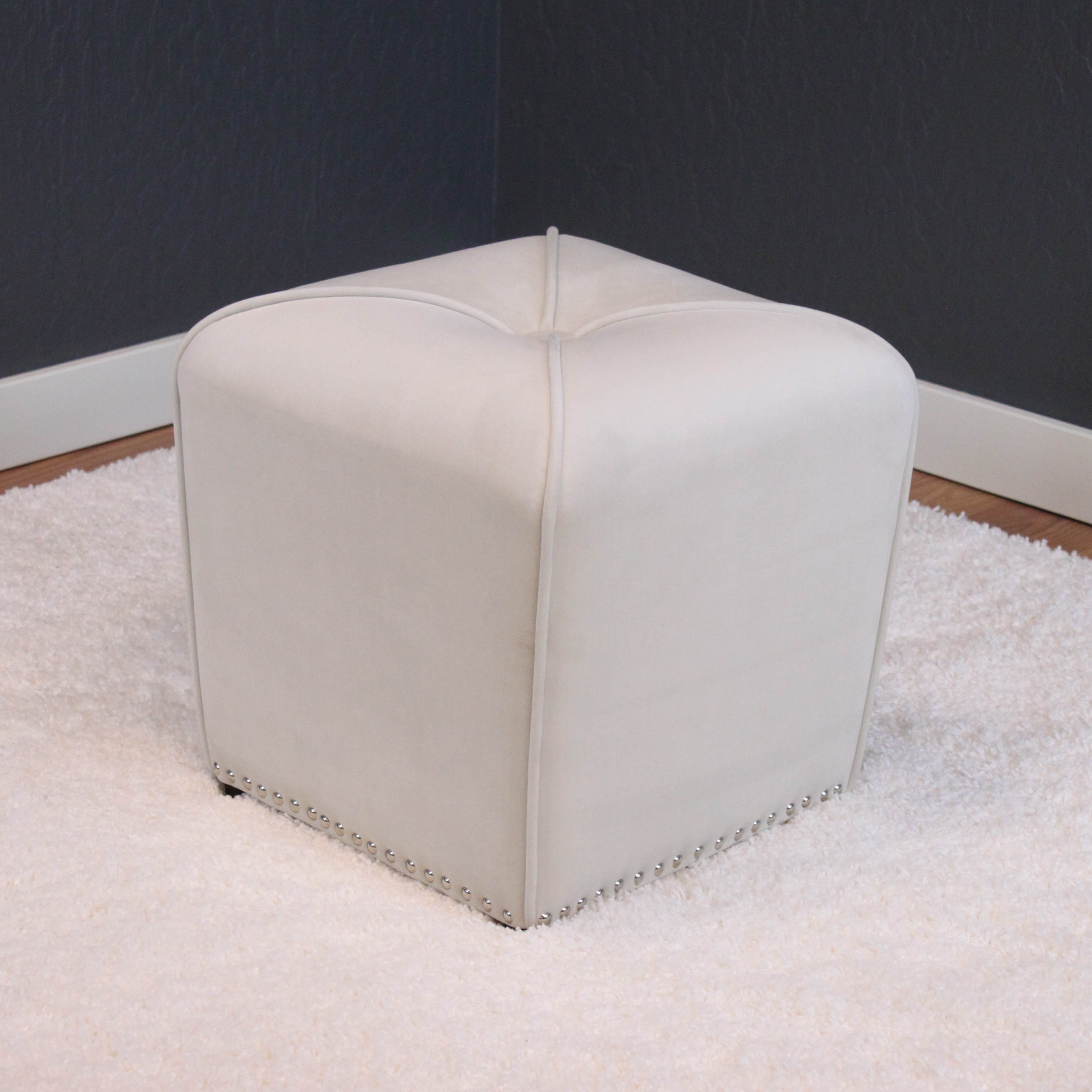 Aalten Velvet Ottoman