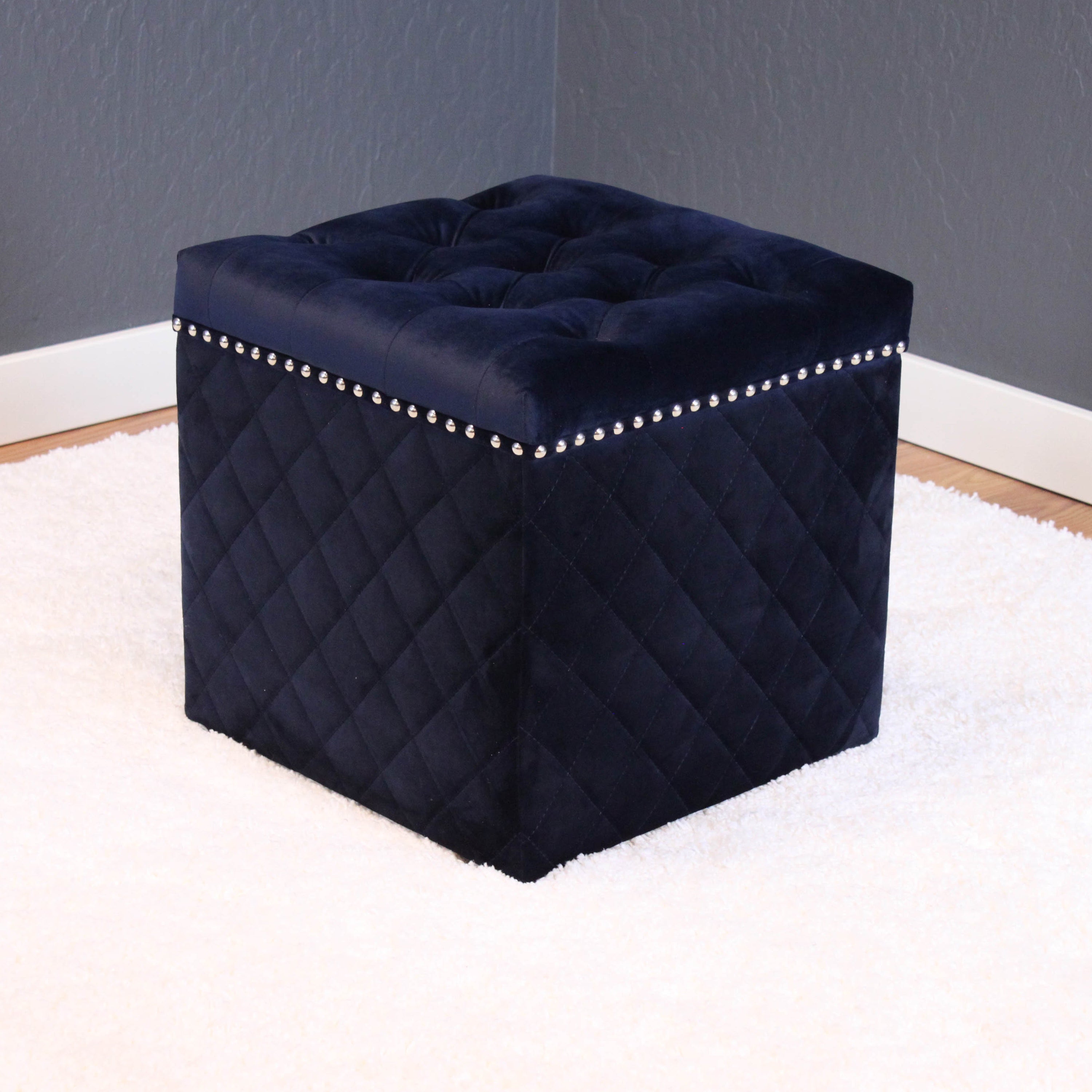 Lemele Velvet Ottoman