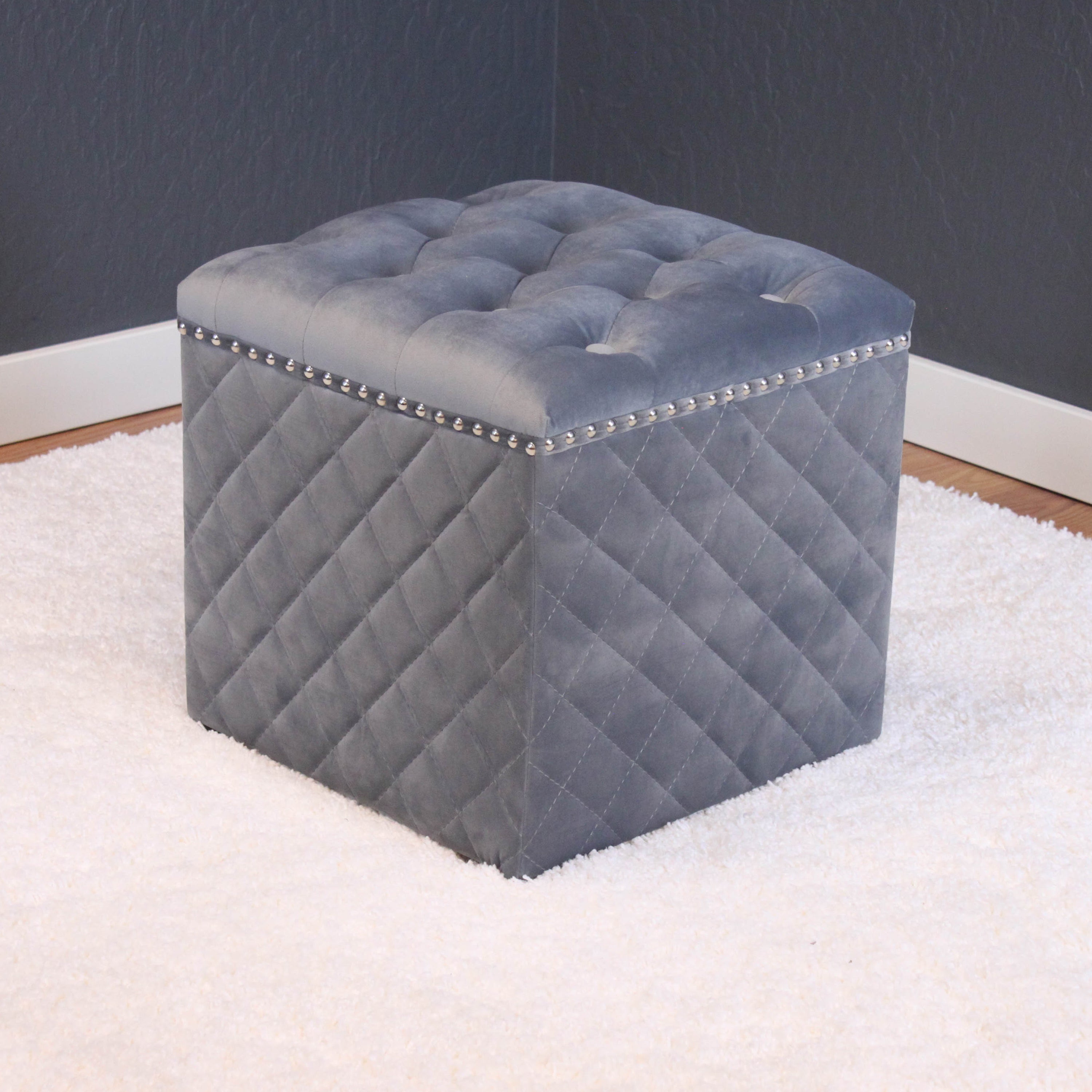 Lemele Velvet Ottoman