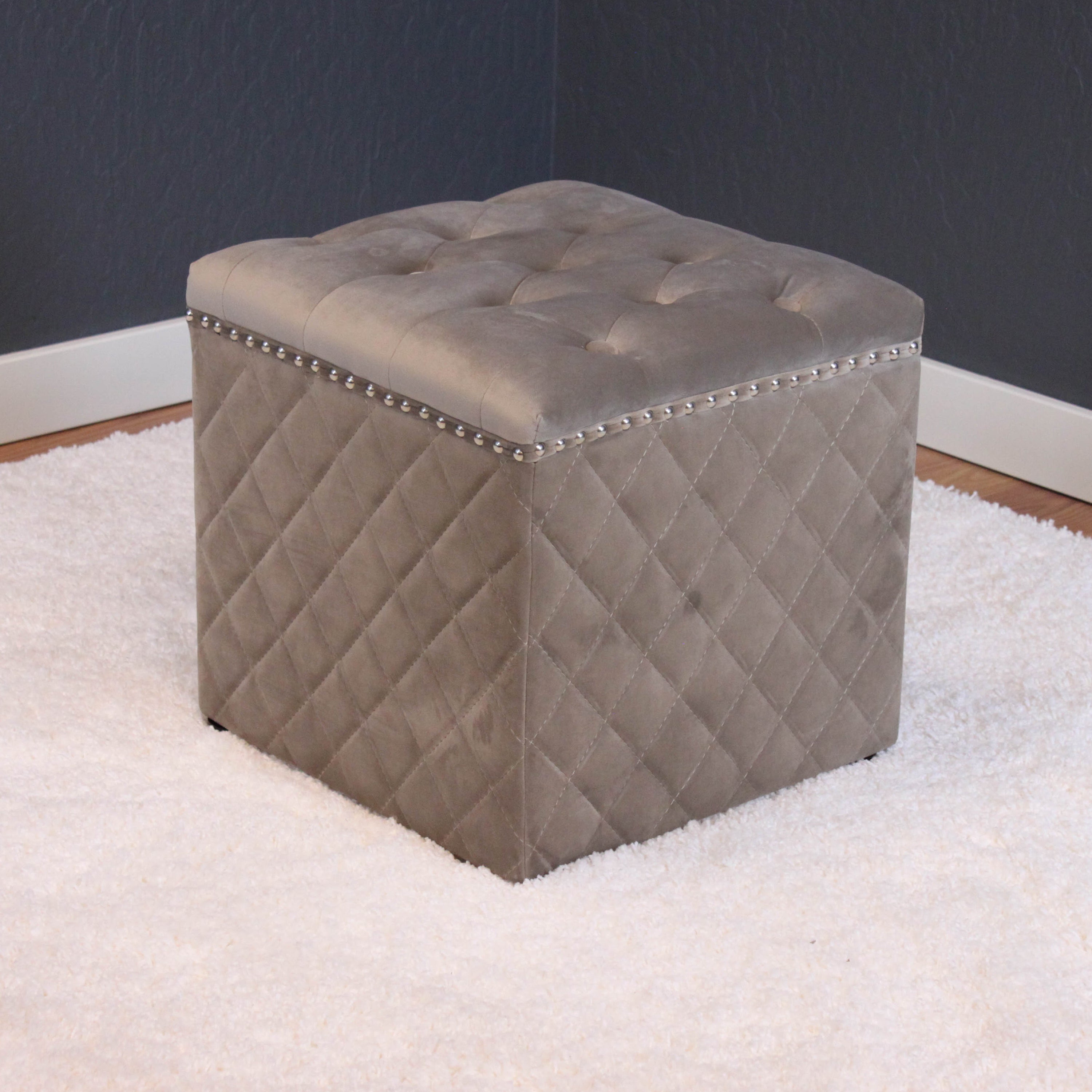 Lemele Velvet Ottoman