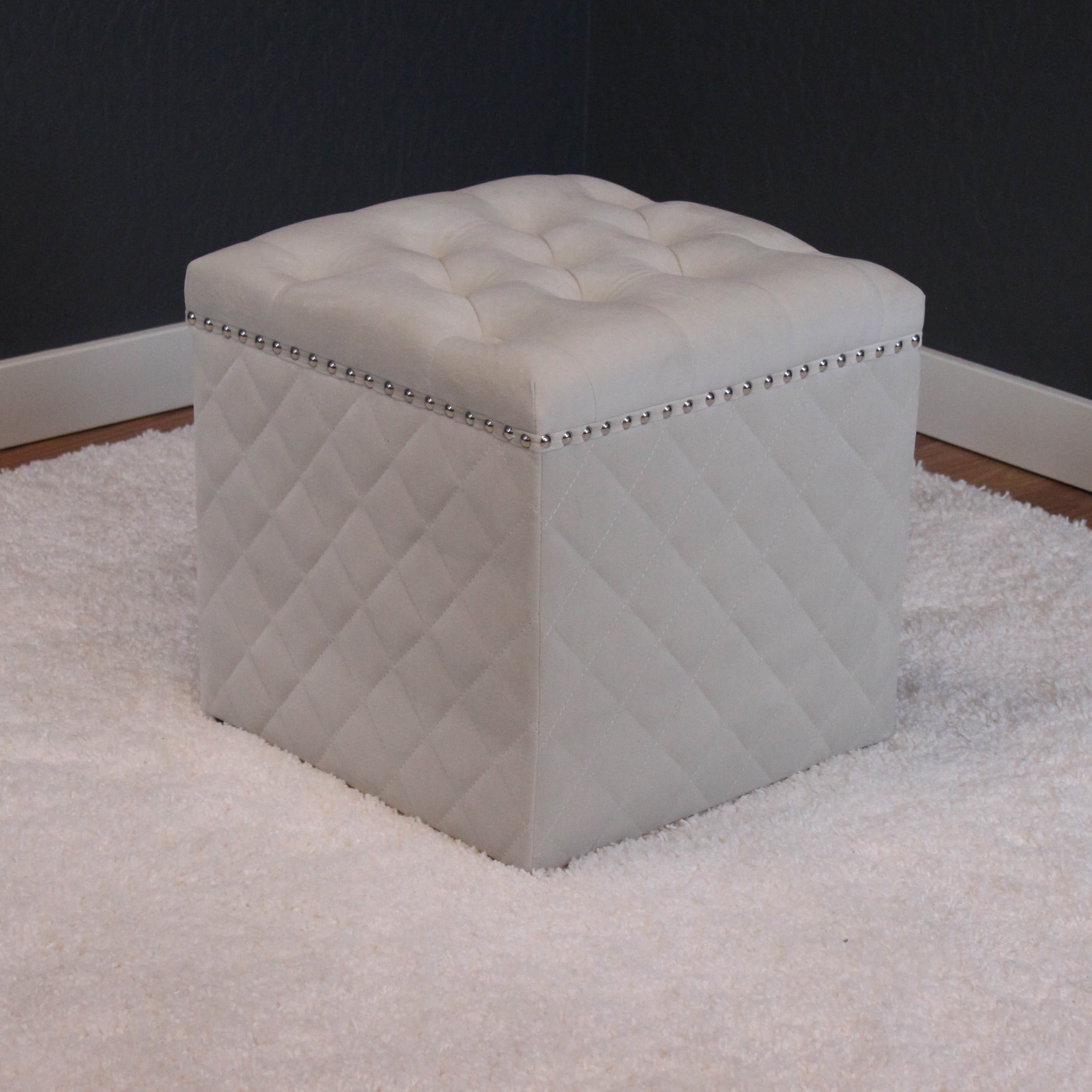 Lemele Velvet Ottoman