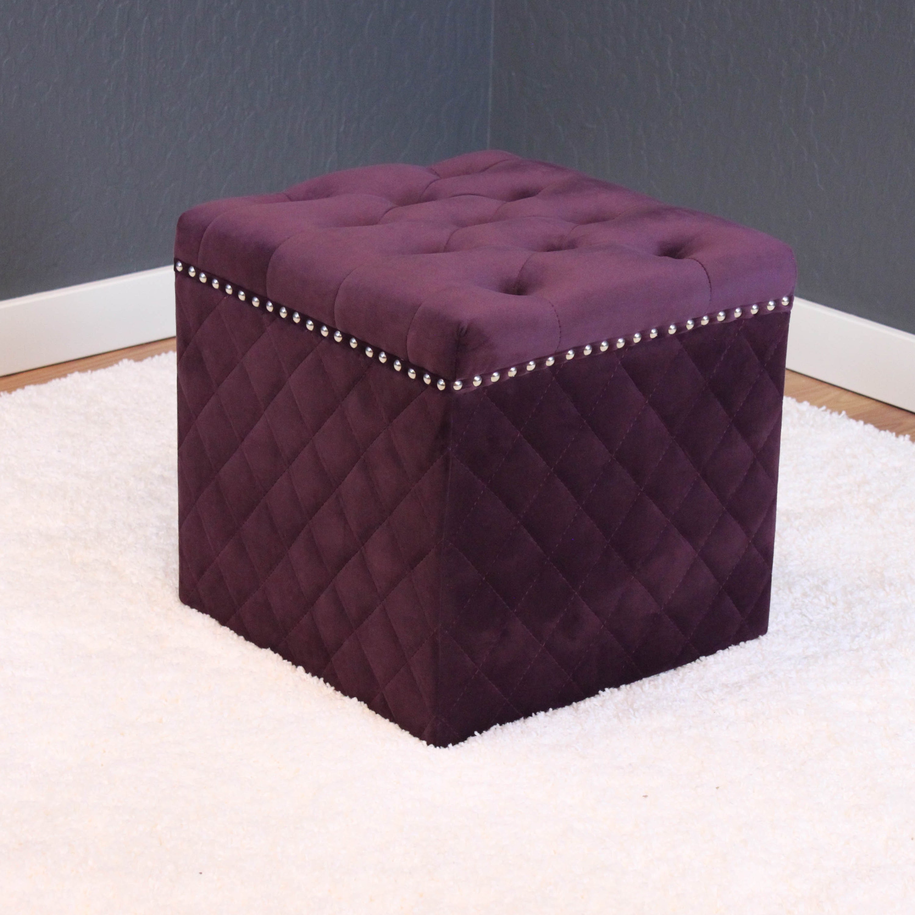 Lemele Velvet Ottoman