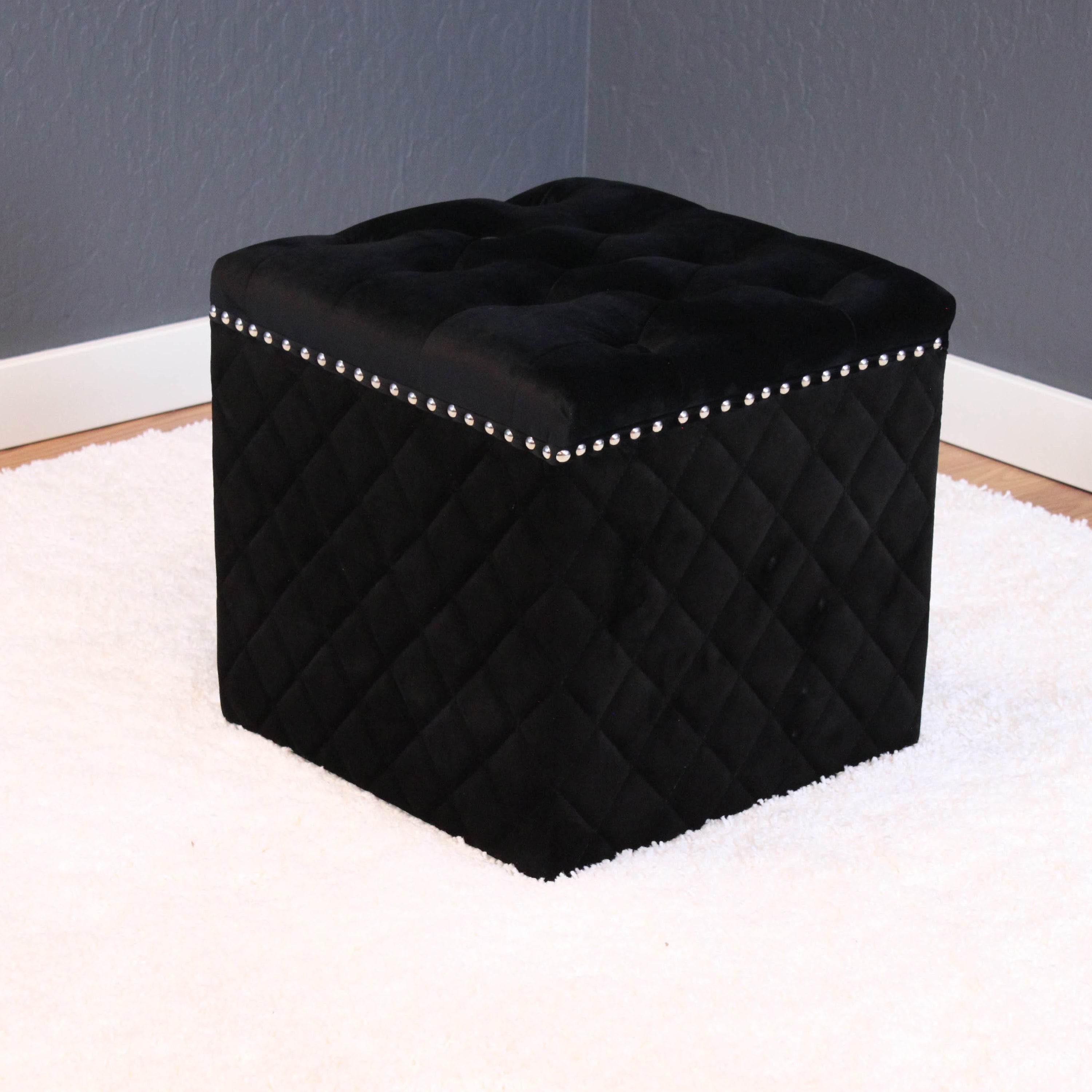 Lemele Velvet Ottoman