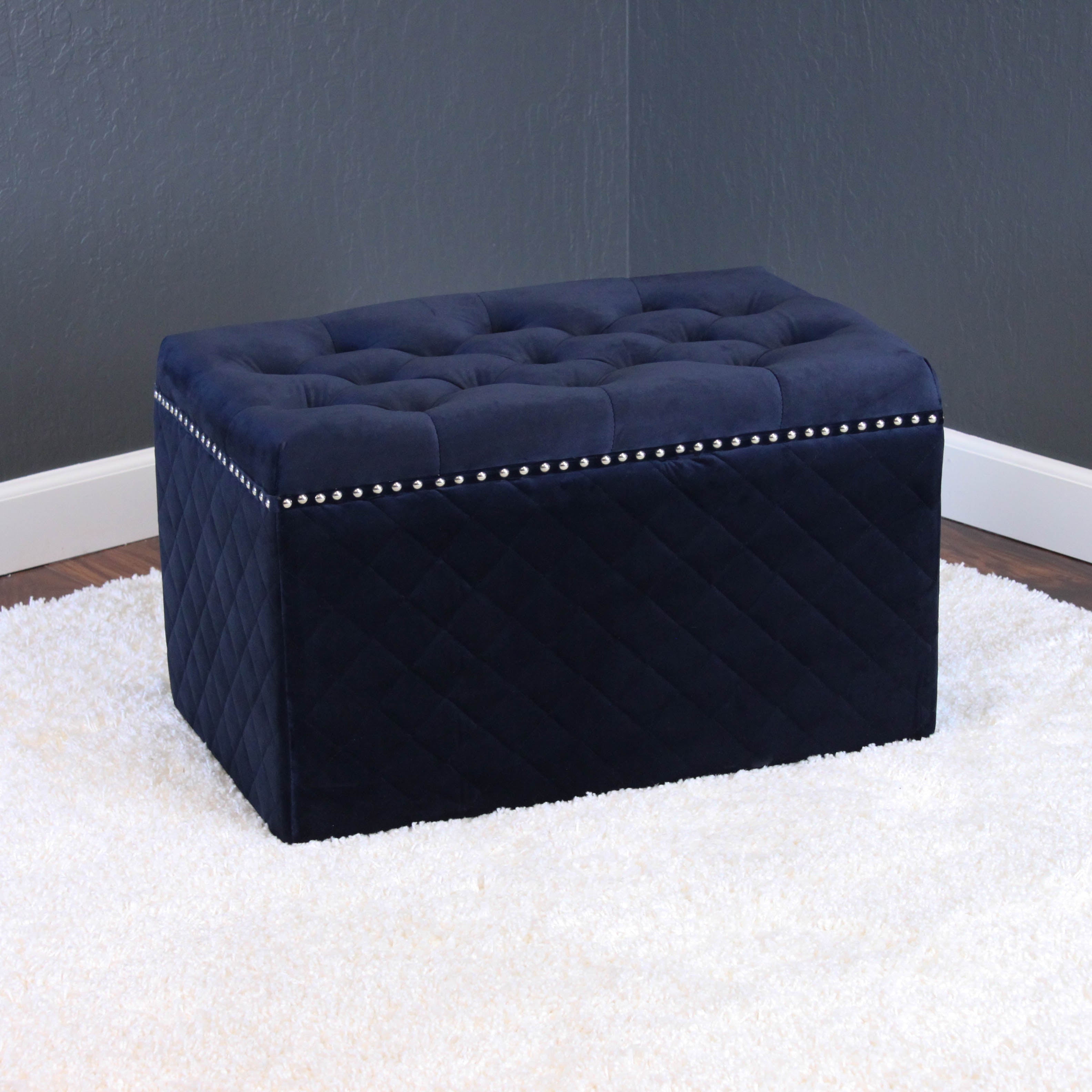 Lemele 27" Rectangle Velvet Ottoman