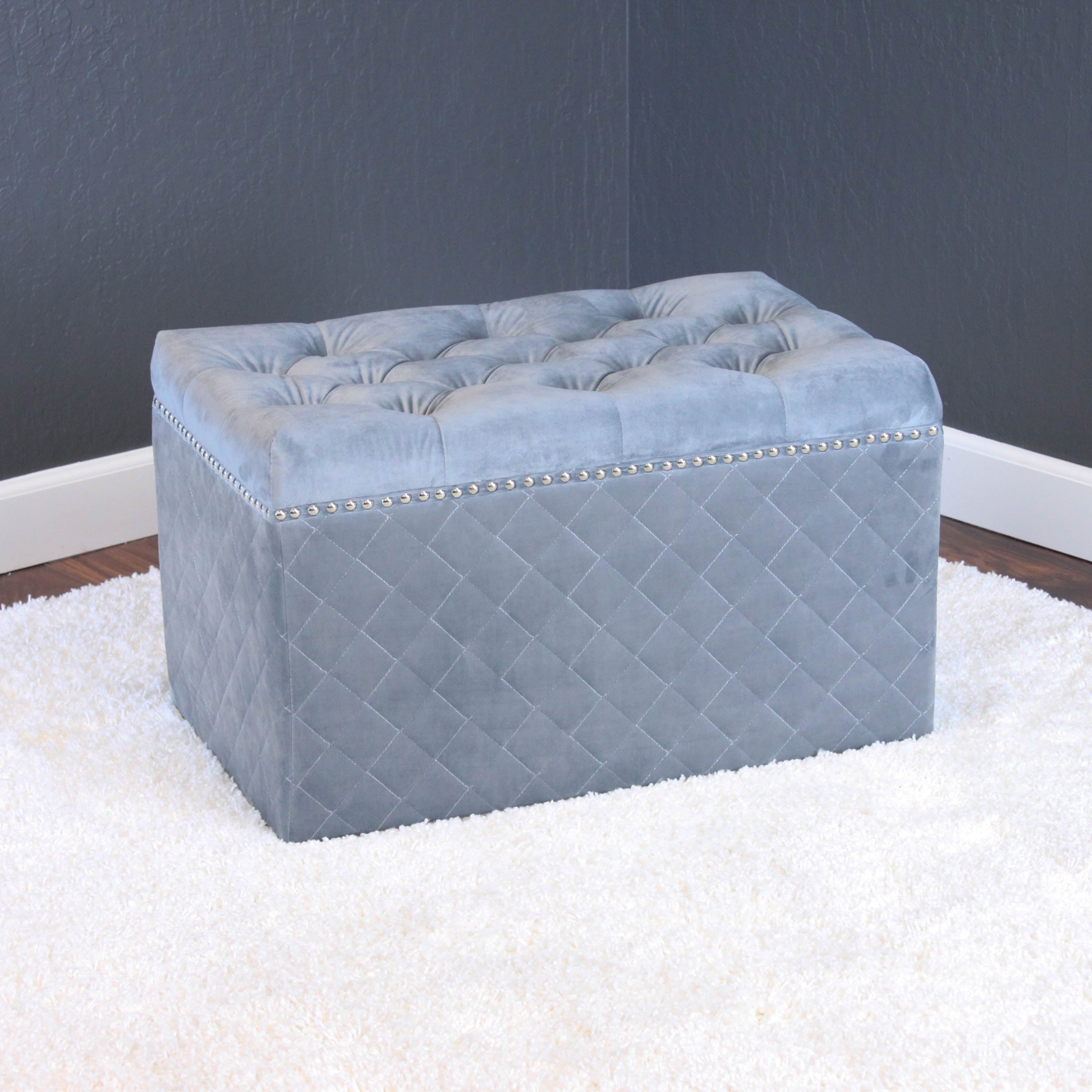 Lemele 27" Rectangle Velvet Ottoman