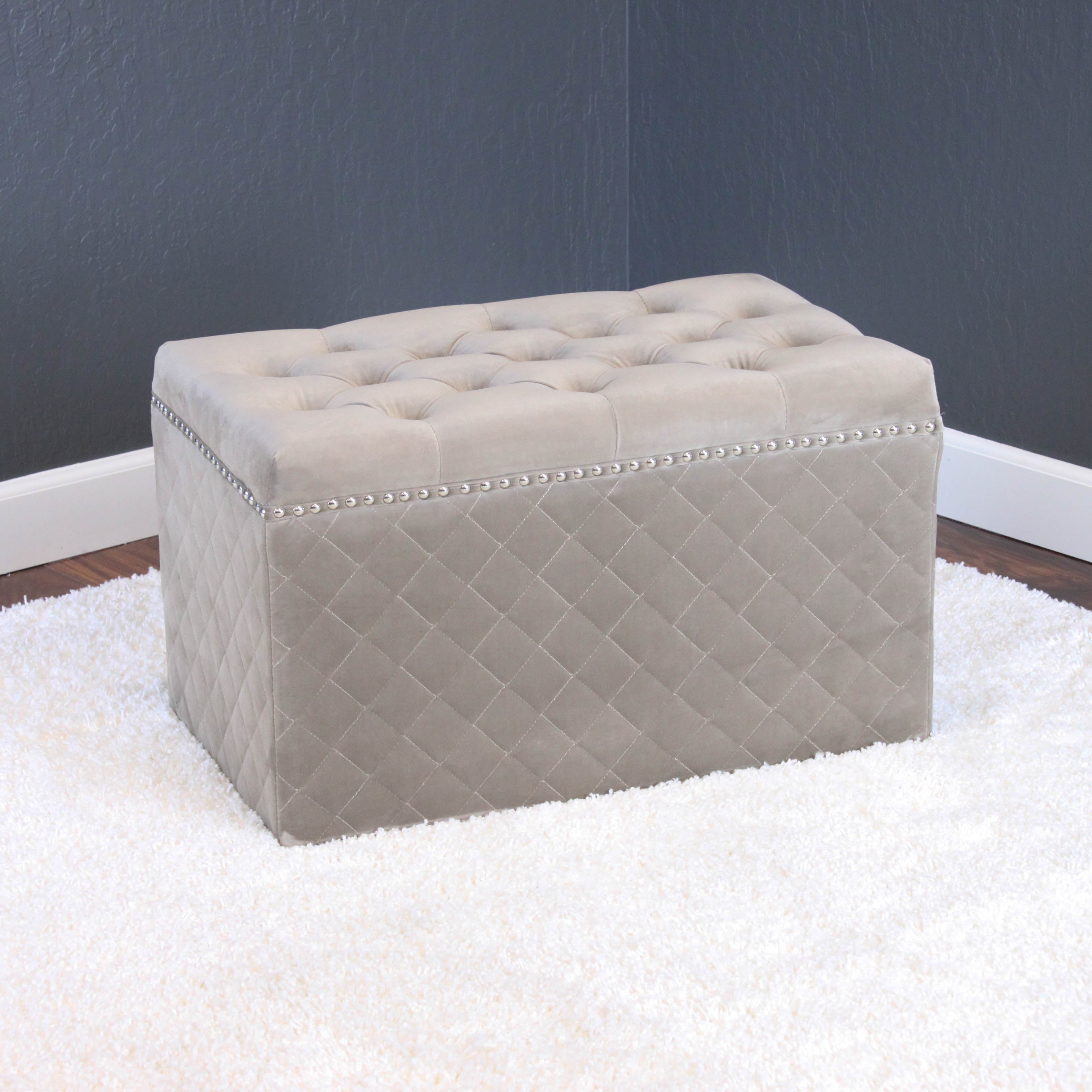 Lemele 27" Rectangle Velvet Ottoman