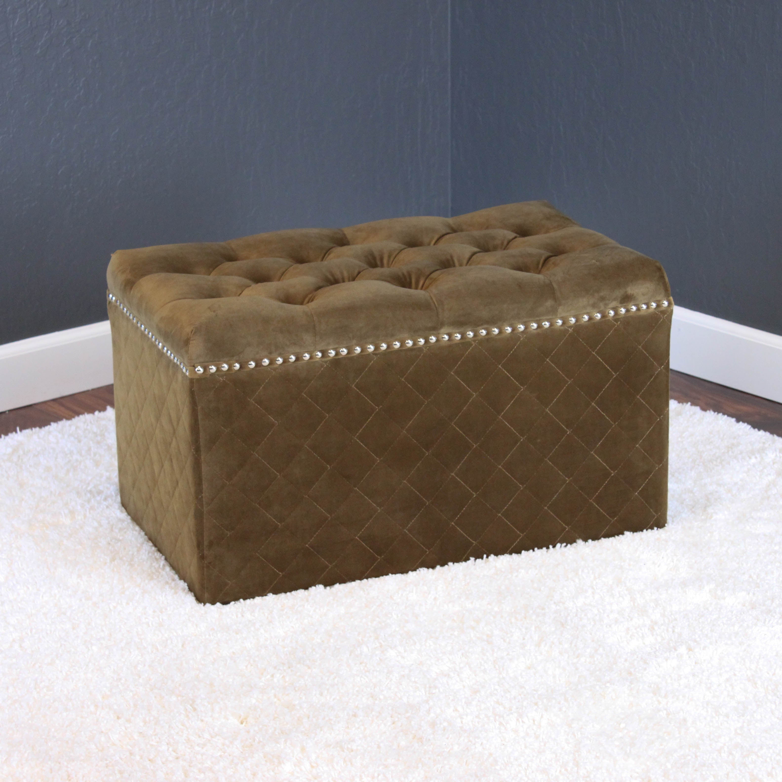 Lemele 27" Rectangle Velvet Ottoman