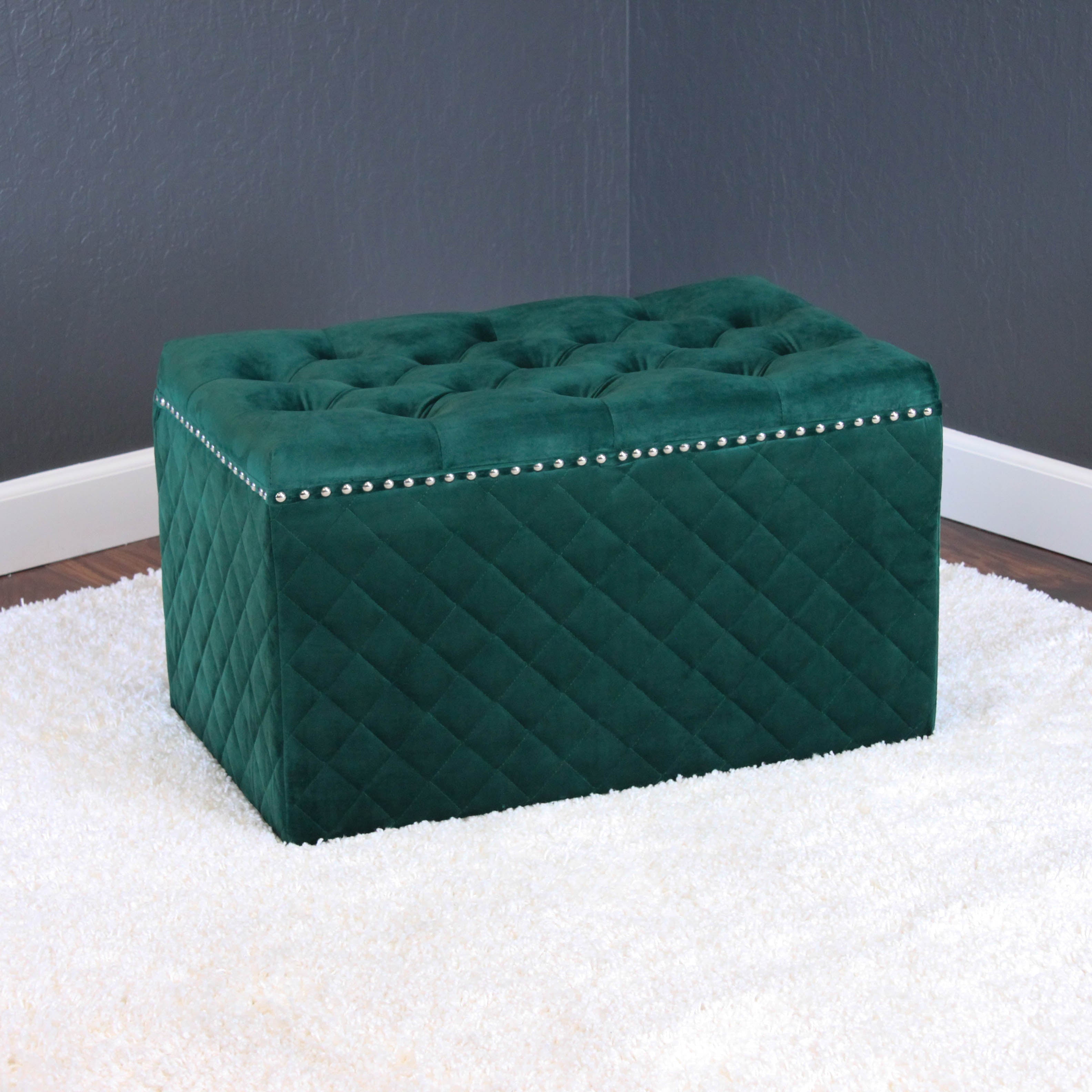 Lemele 27" Rectangle Velvet Ottoman