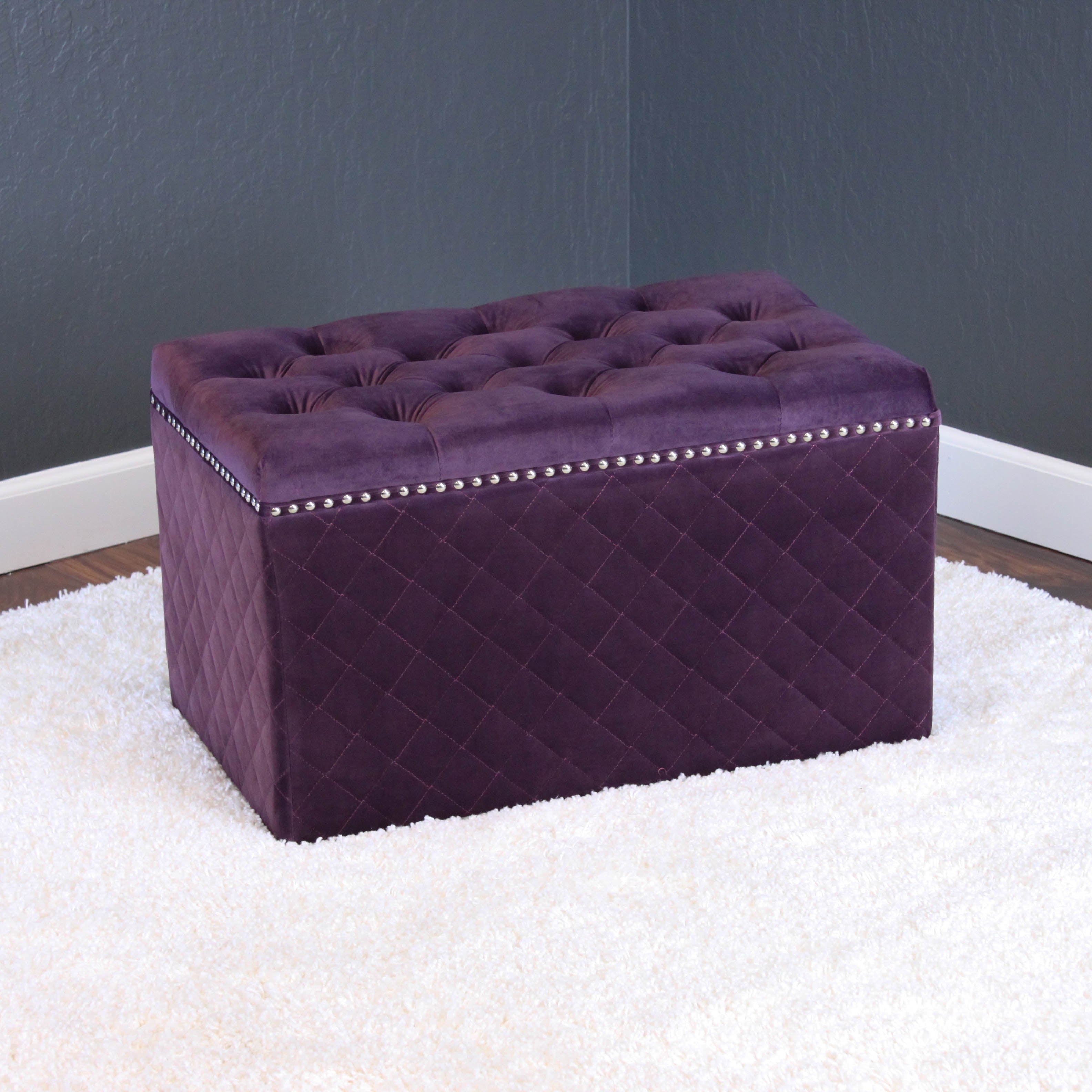 Lemele 27" Rectangle Velvet Ottoman