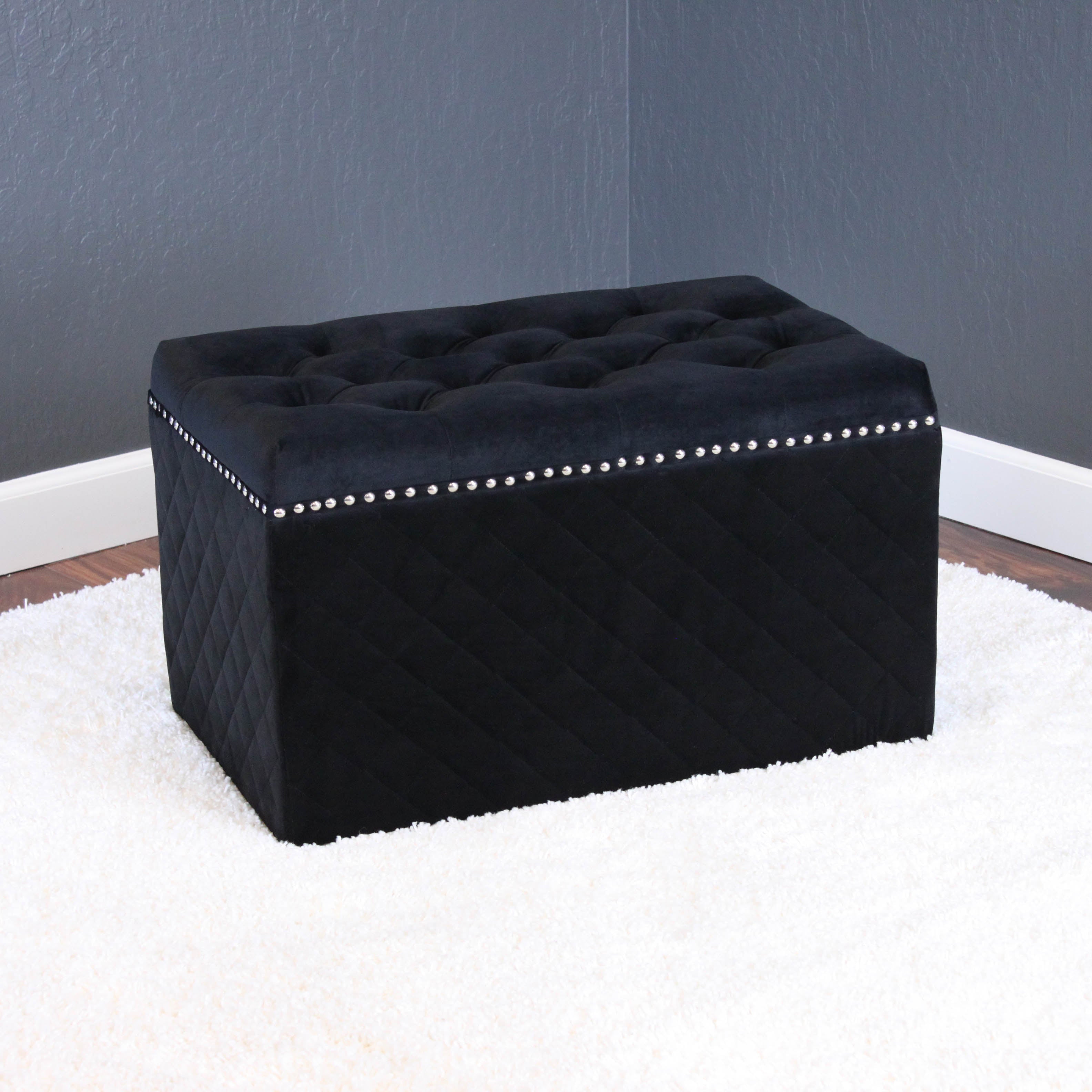 Lemele 27" Rectangle Velvet Ottoman