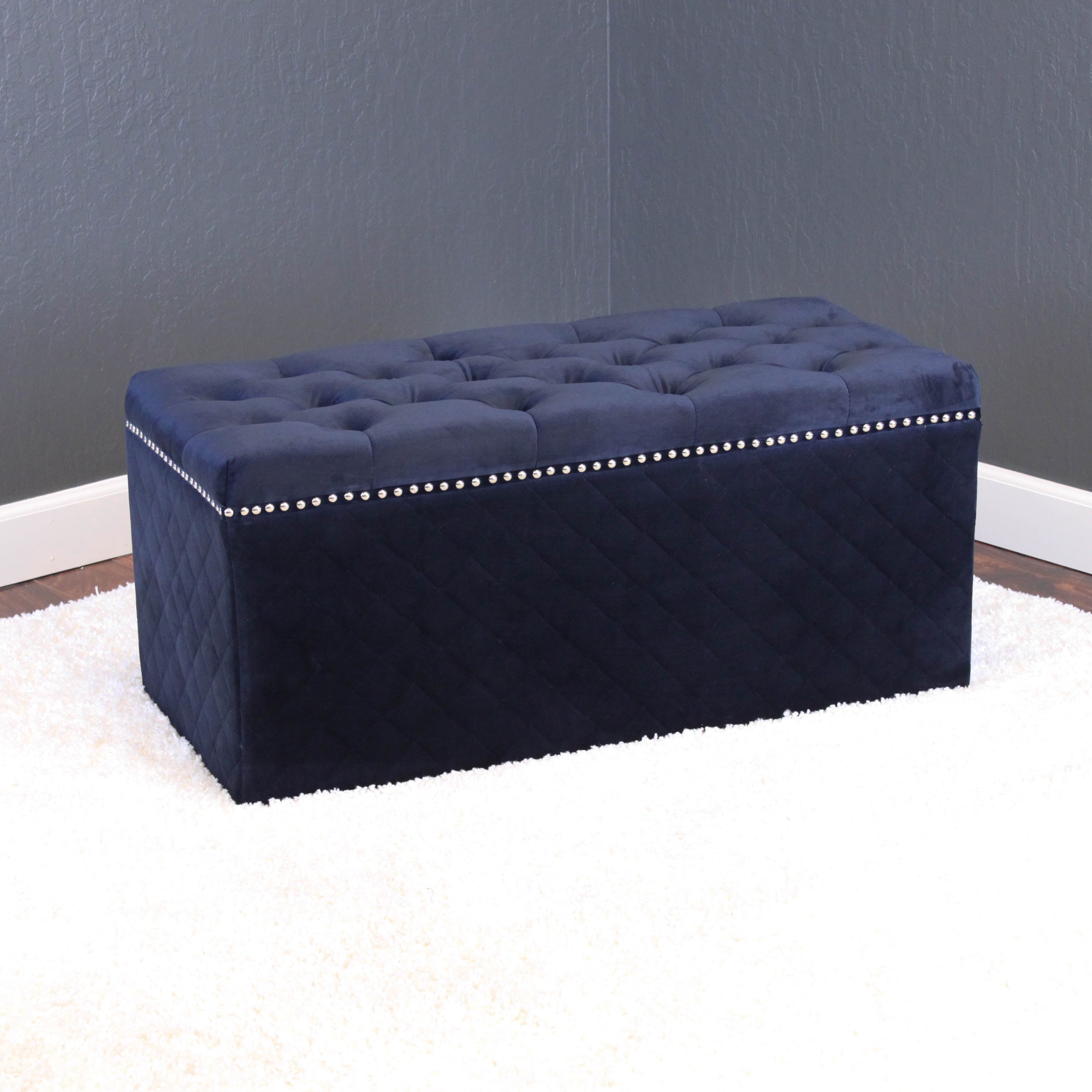 Lemele 36" Rectangle Velvet Ottoman