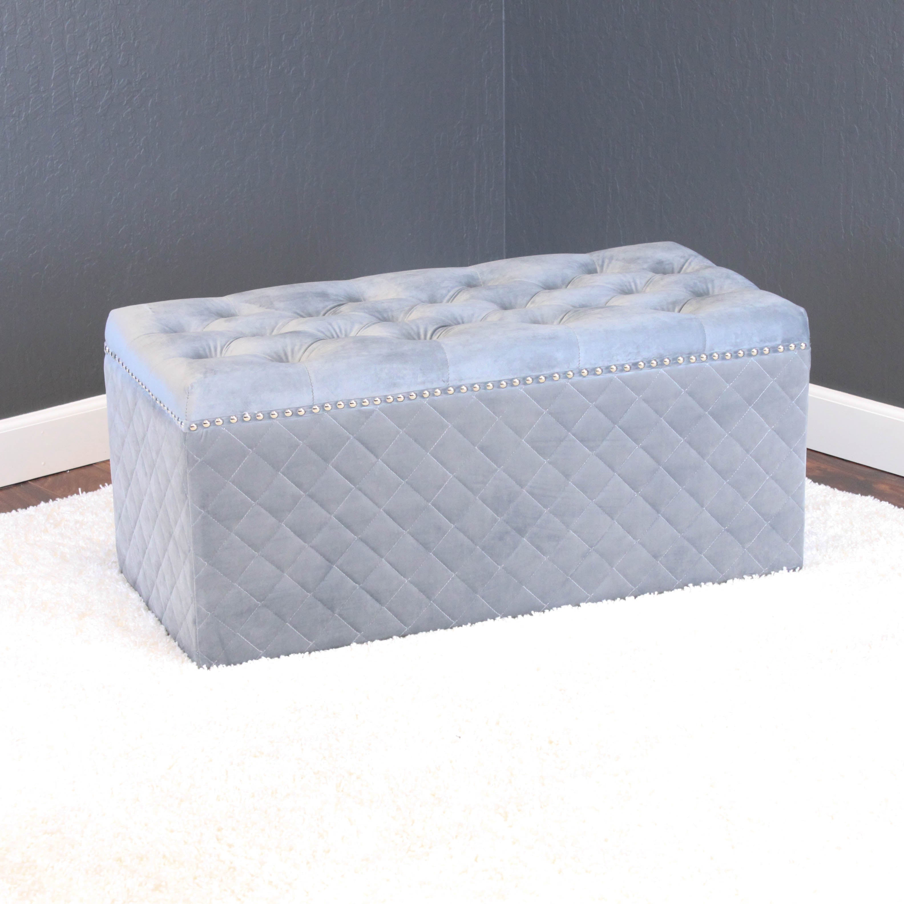 Lemele 36" Rectangle Velvet Ottoman