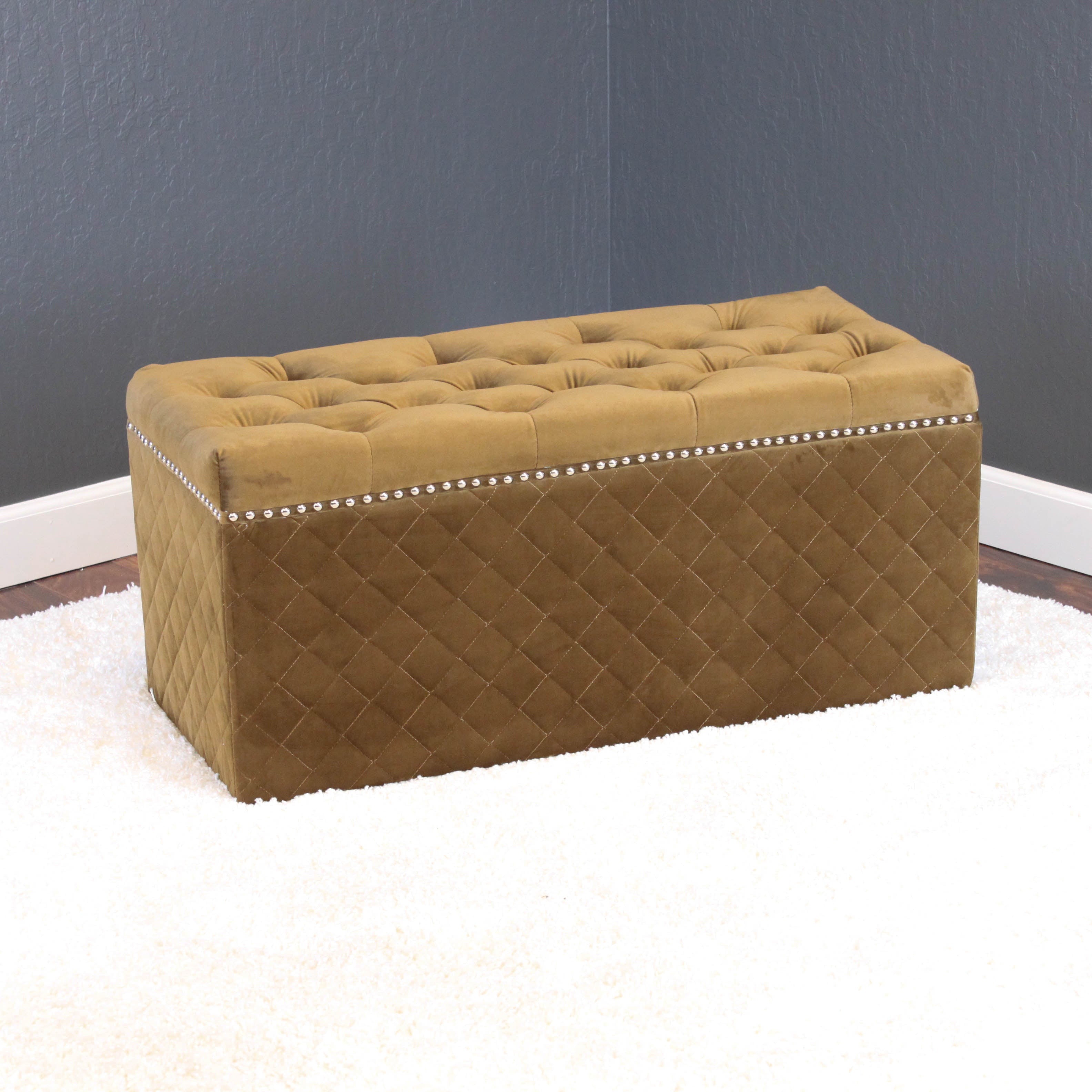 Lemele 36" Rectangle Velvet Ottoman