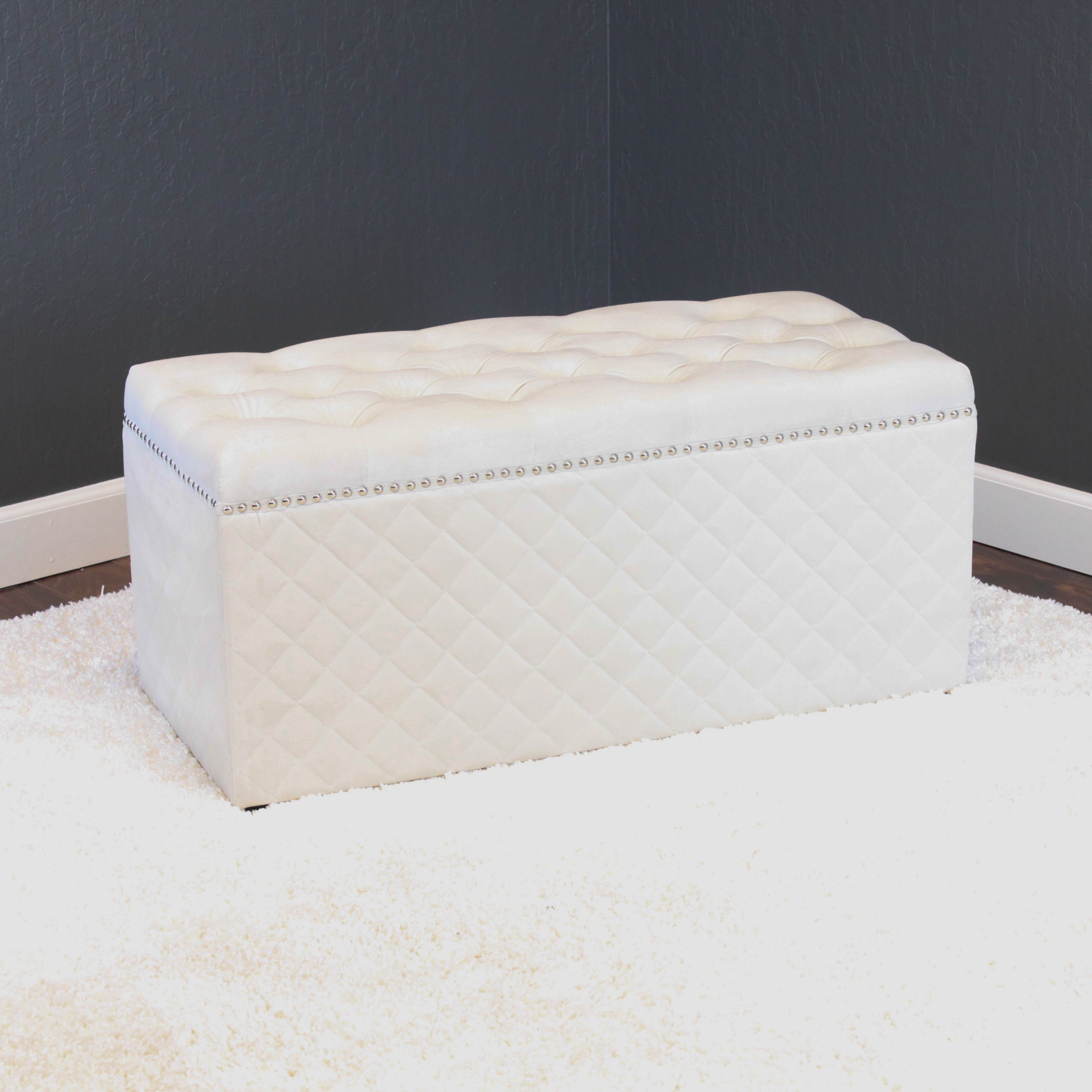 Lemele 36" Rectangle Velvet Ottoman