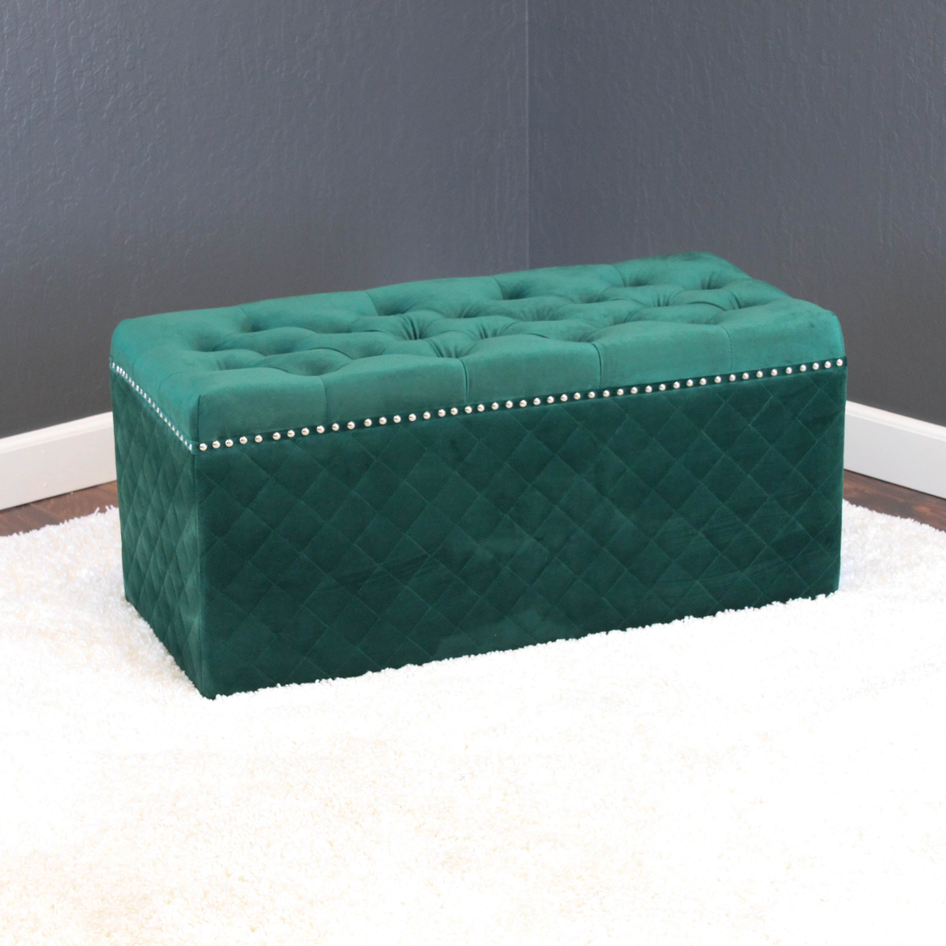 Lemele 36" Rectangle Velvet Ottoman