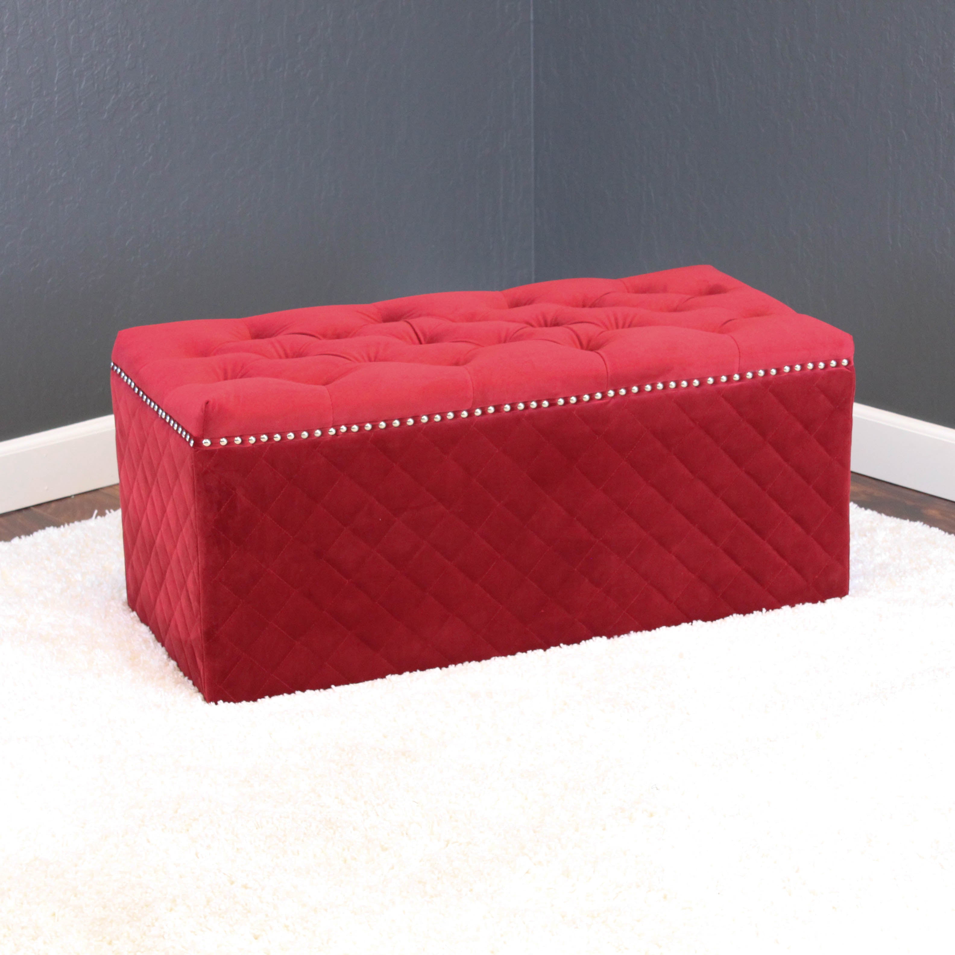 Lemele 36" Rectangle Velvet Ottoman