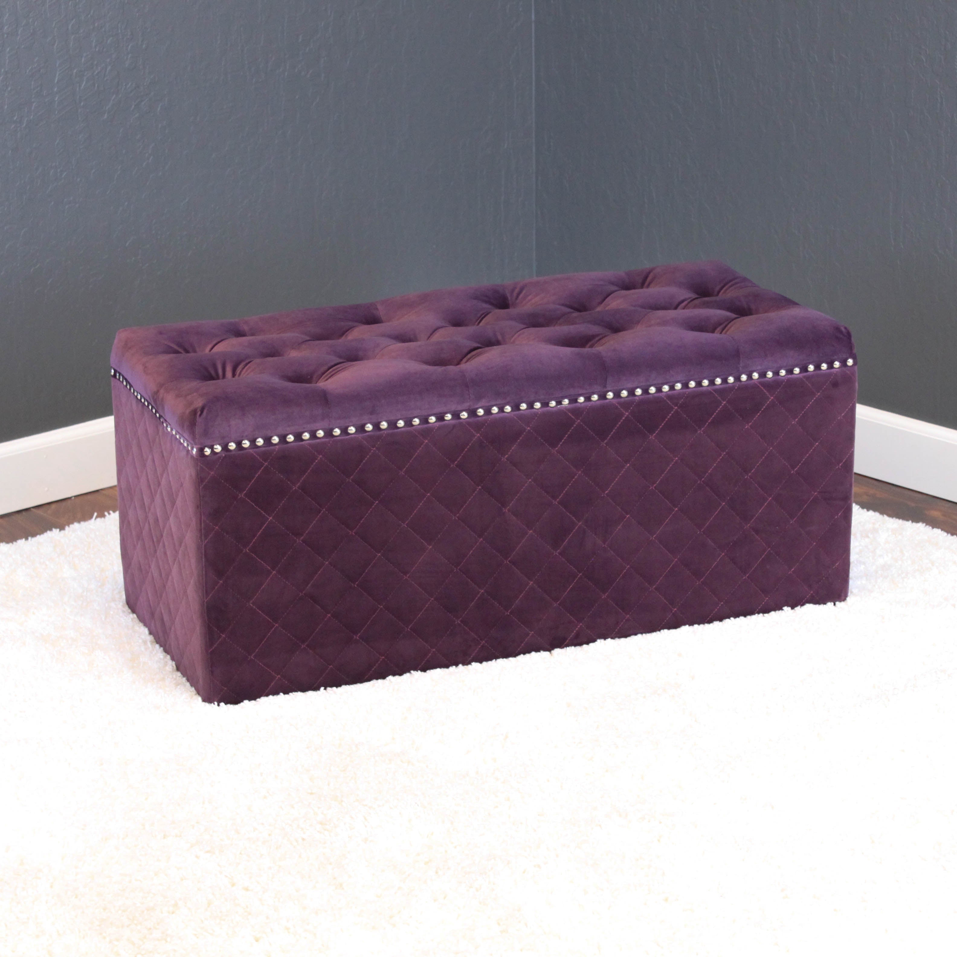 Lemele 36" Rectangle Velvet Ottoman