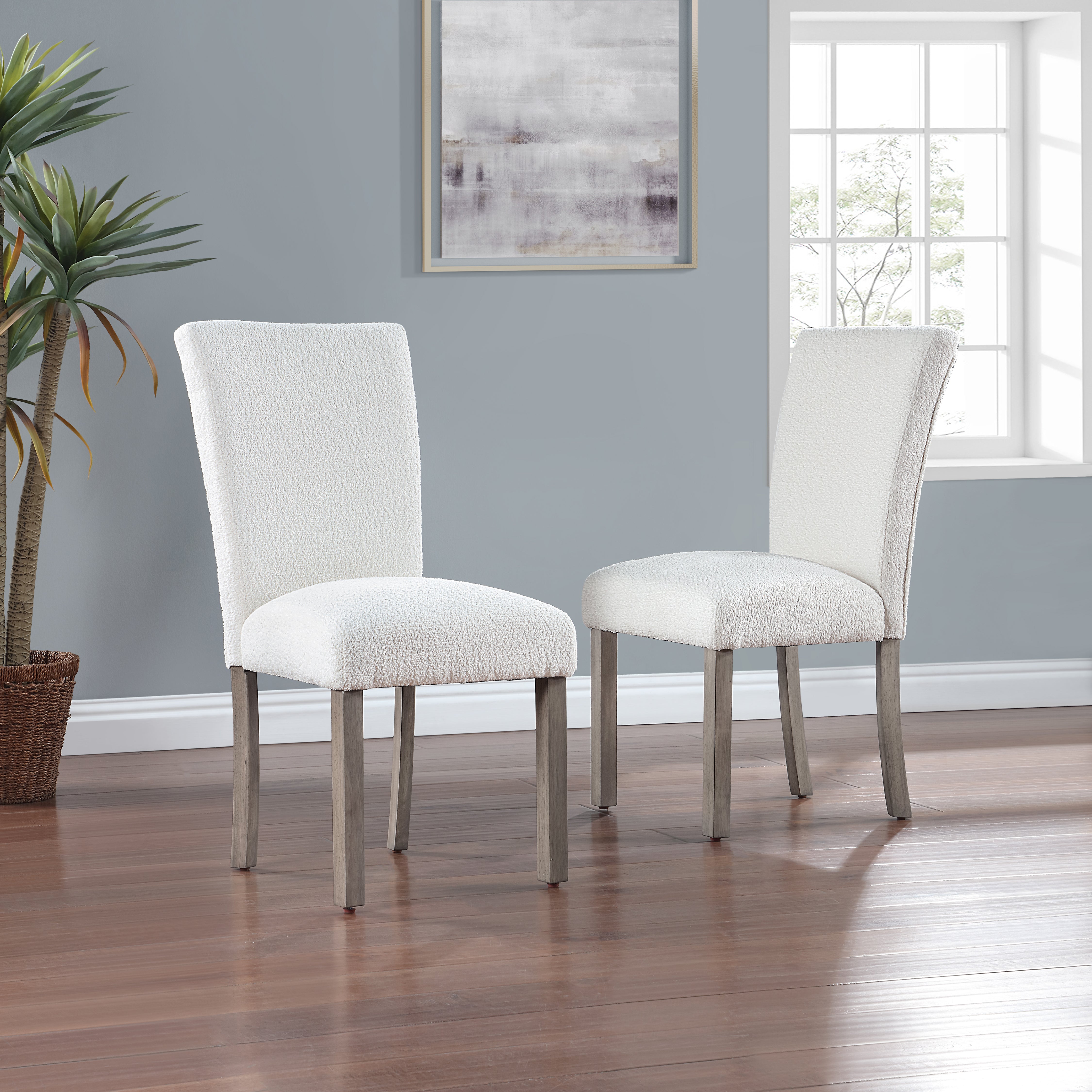 White dining chairs discount set of 2