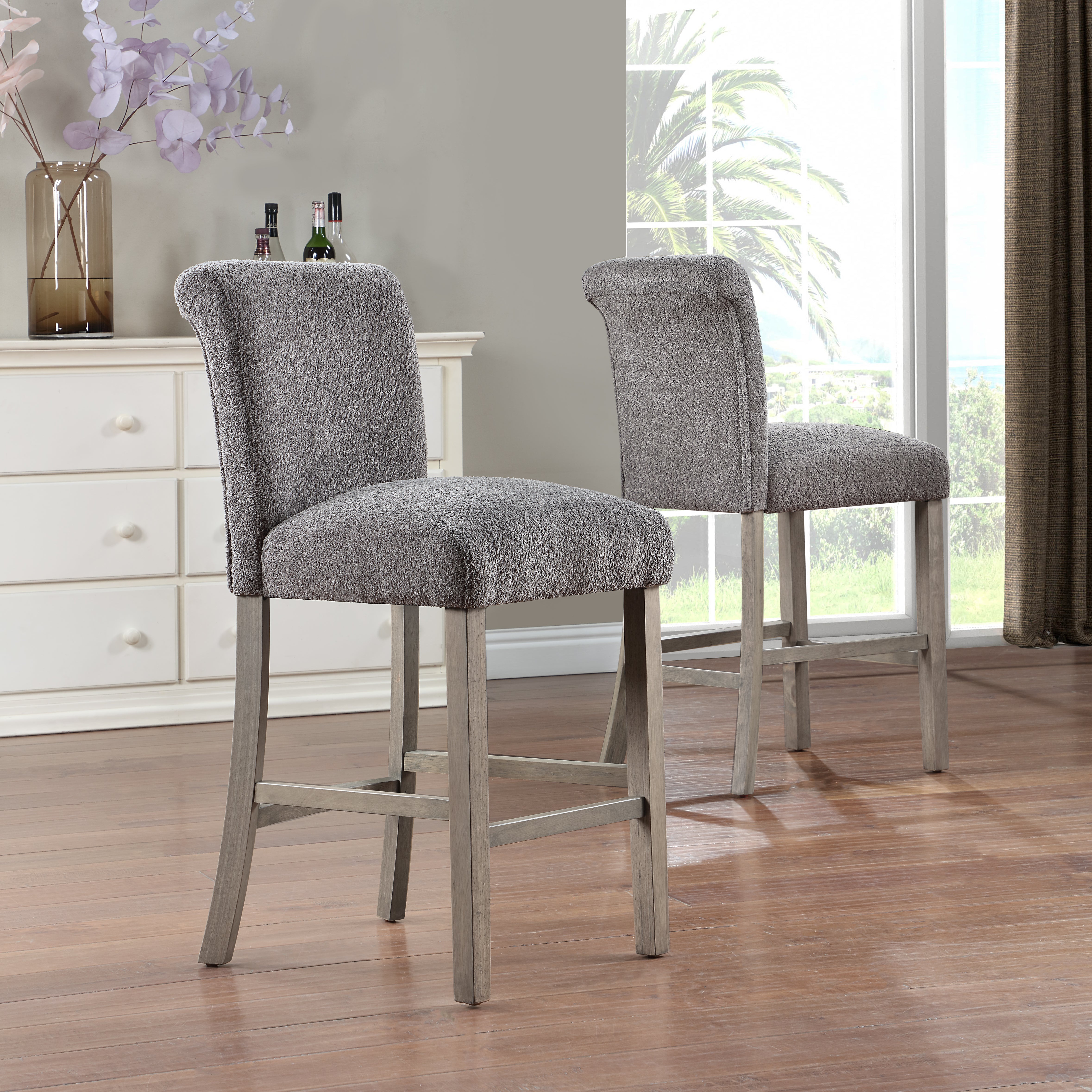 Lanoso Boucle Counter Chairs (Set of 2)