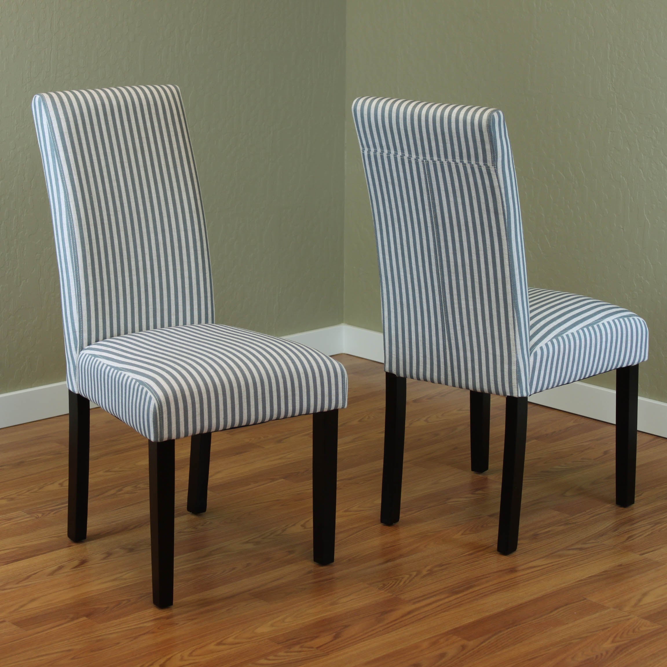Villa Stripe Linen Dining Chairs (Set of 2)