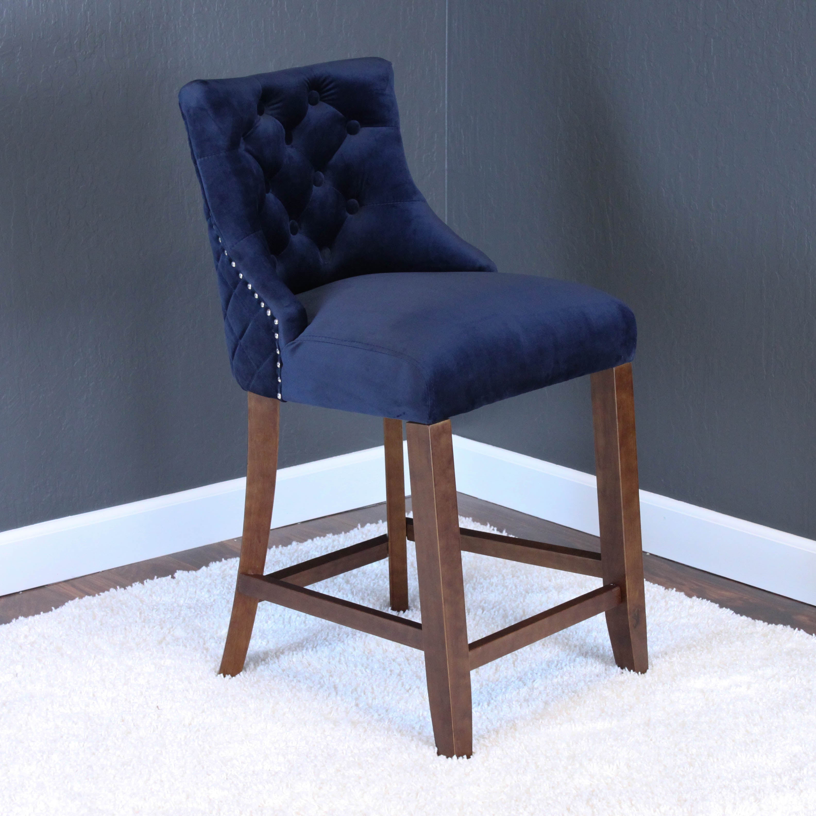 Lemele Velvet Counter Chairs (Set of 2)